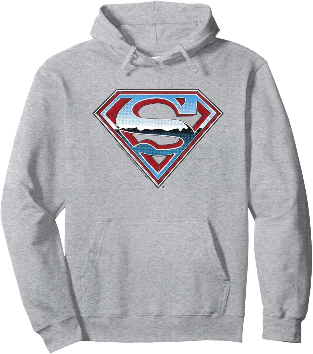 Superman Chrome Logo on White Hoodie - Hoodie | Ash