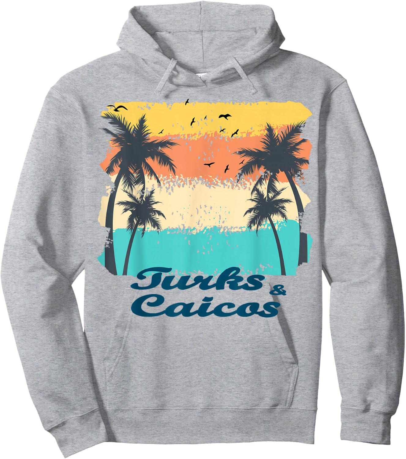 Turks and Caicos Palms Beach Caribbean Islands Souvenir Gift Hoodie - Hoodie | Ash
