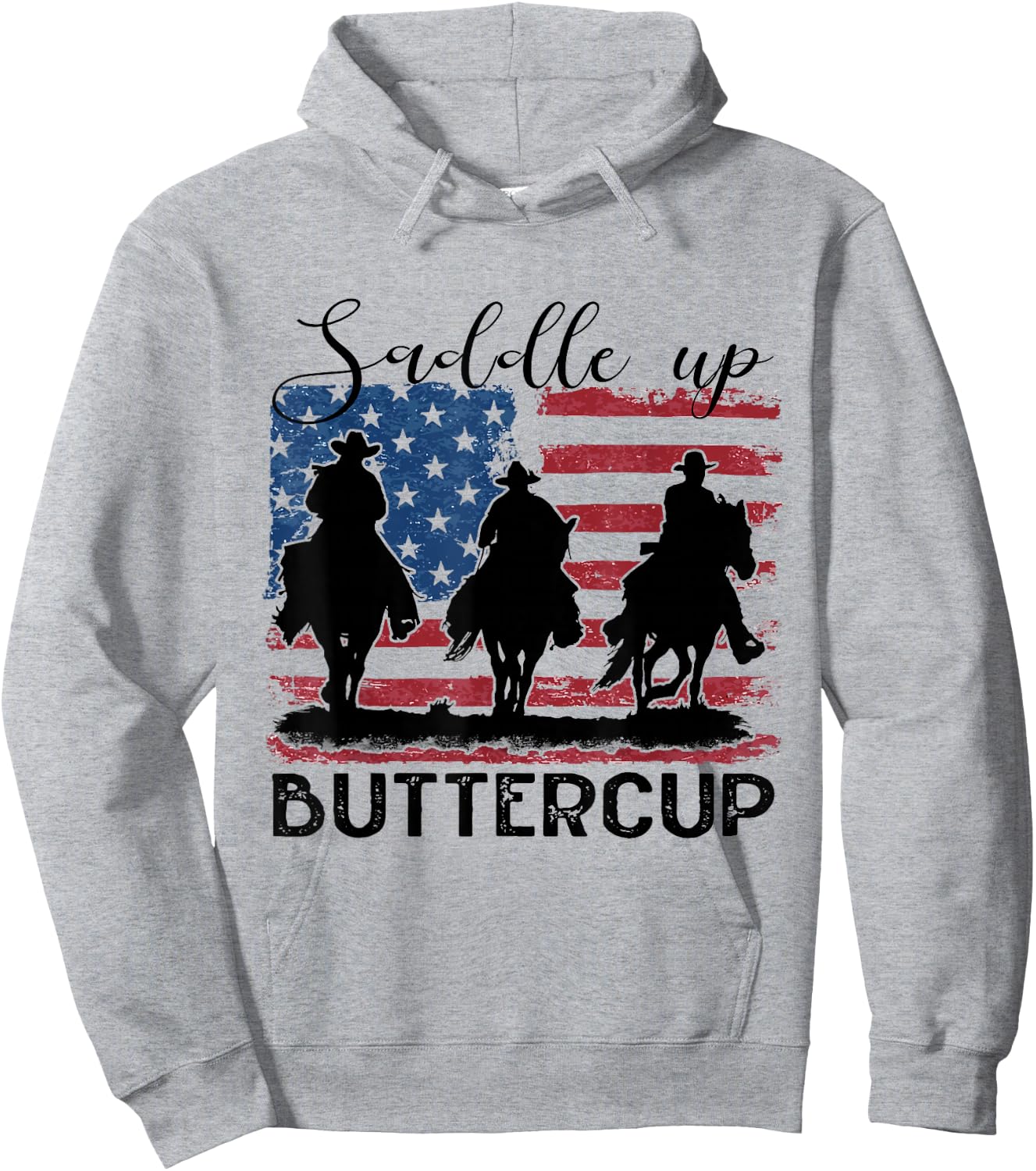 Saddle Up Buttercup Western Country Cowboy Cowgirl Vintage Hoodie - Hoodie | Ash