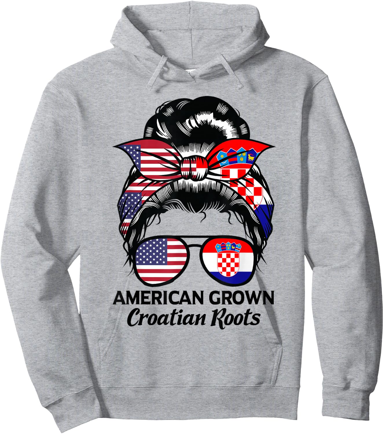 American Grown Croatian Roots Croatia Hoodie - Hoodie | Ash