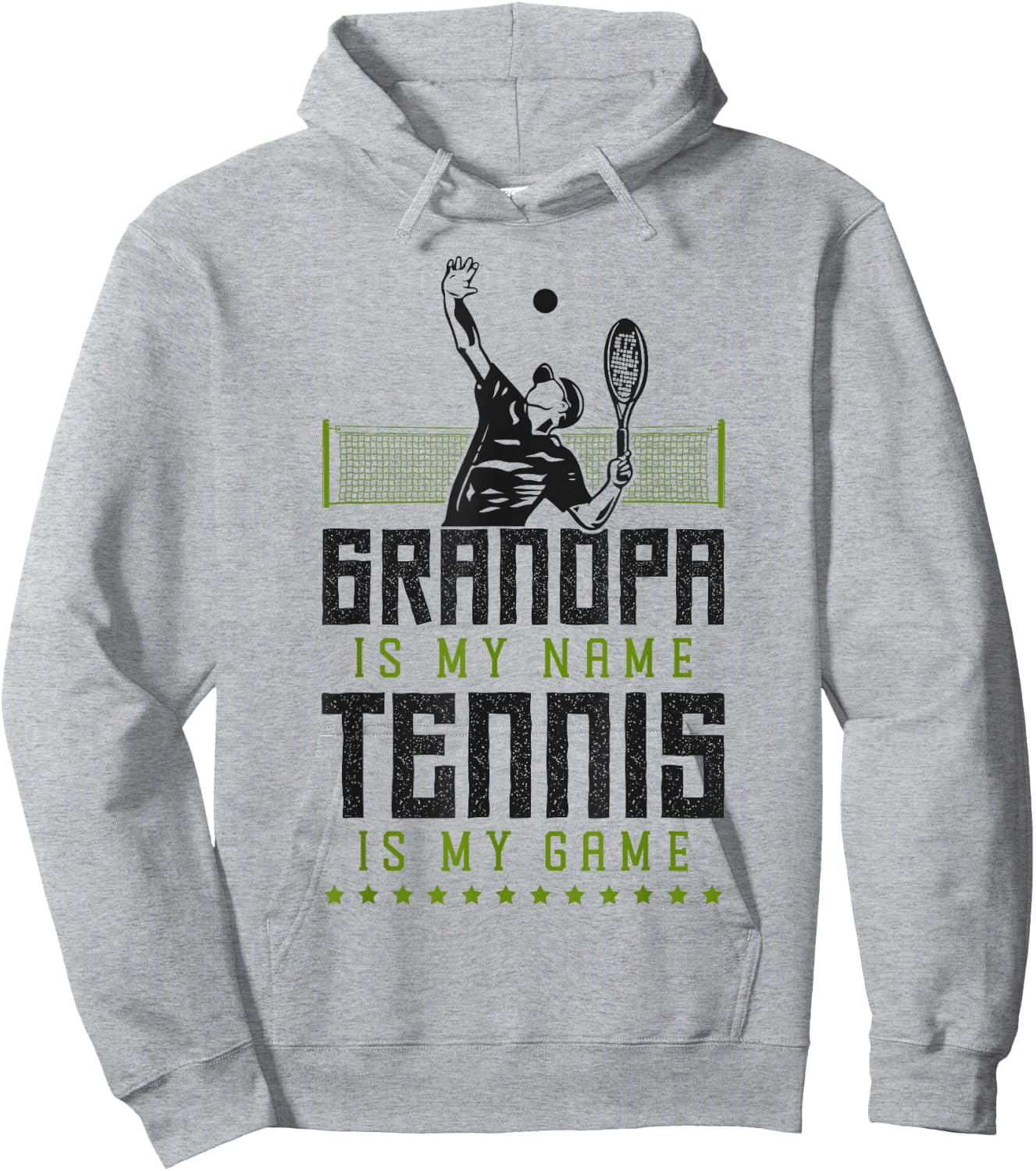 Funny Tennis Player Racket Grandpa Grandpa Is My Name Tennis Hoodie - Hoodie | Ash