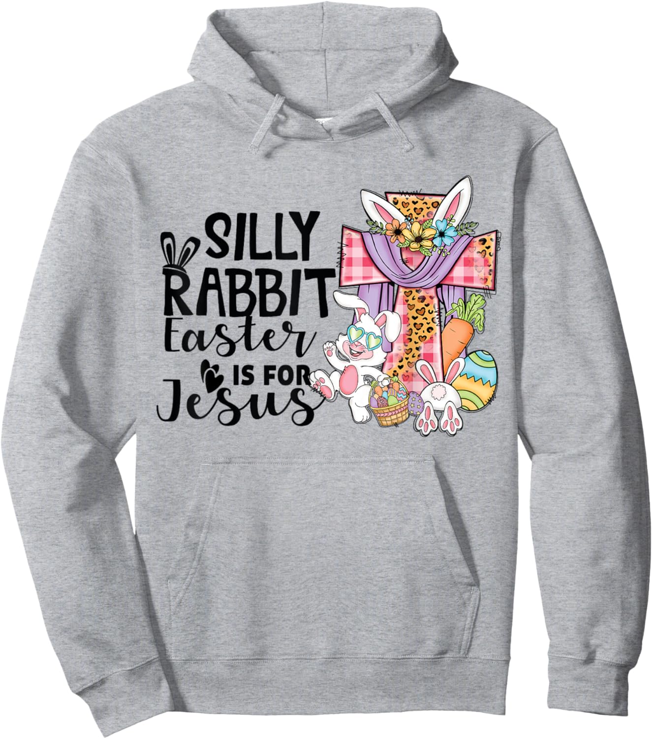 Silly Rabbit Easter Is For Jesus Leopard Jesus Easter Hoodie - Hoodie | Ash