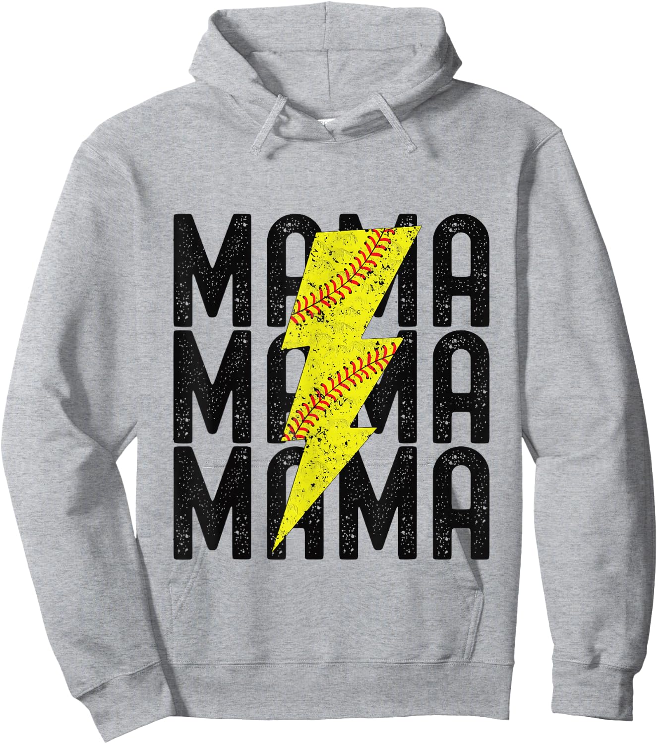 Softball Mama Lighting Softball Mothers Day Hoodie - Hoodie | Ash