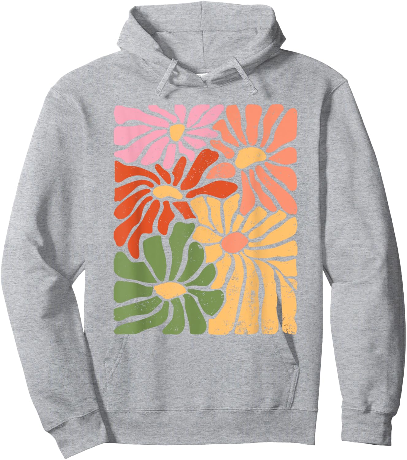 Boho Floral Wildflower Cute Daisy Flower Botanical Hoodie - Hoodie | Ash