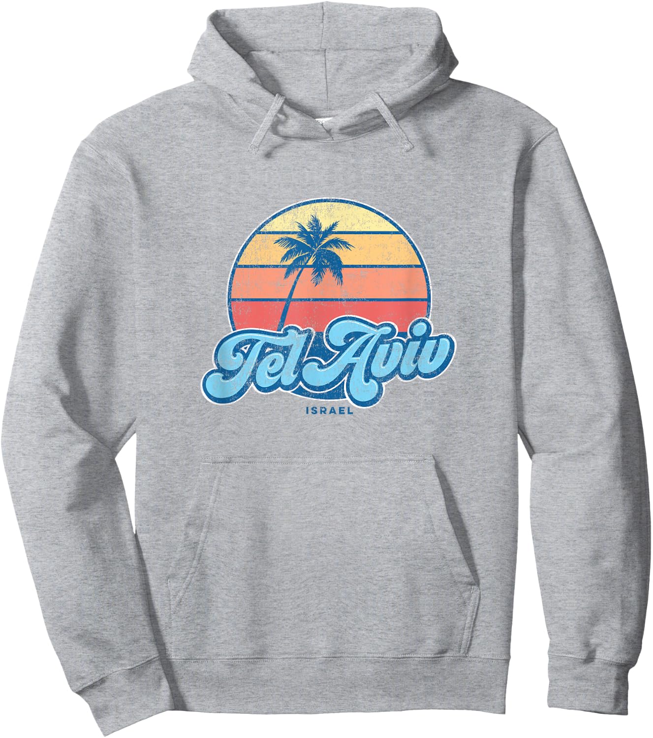 Vintage Tel Aviv Israel Classic 70s Retro Surfer Hoodie - Hoodie | Ash