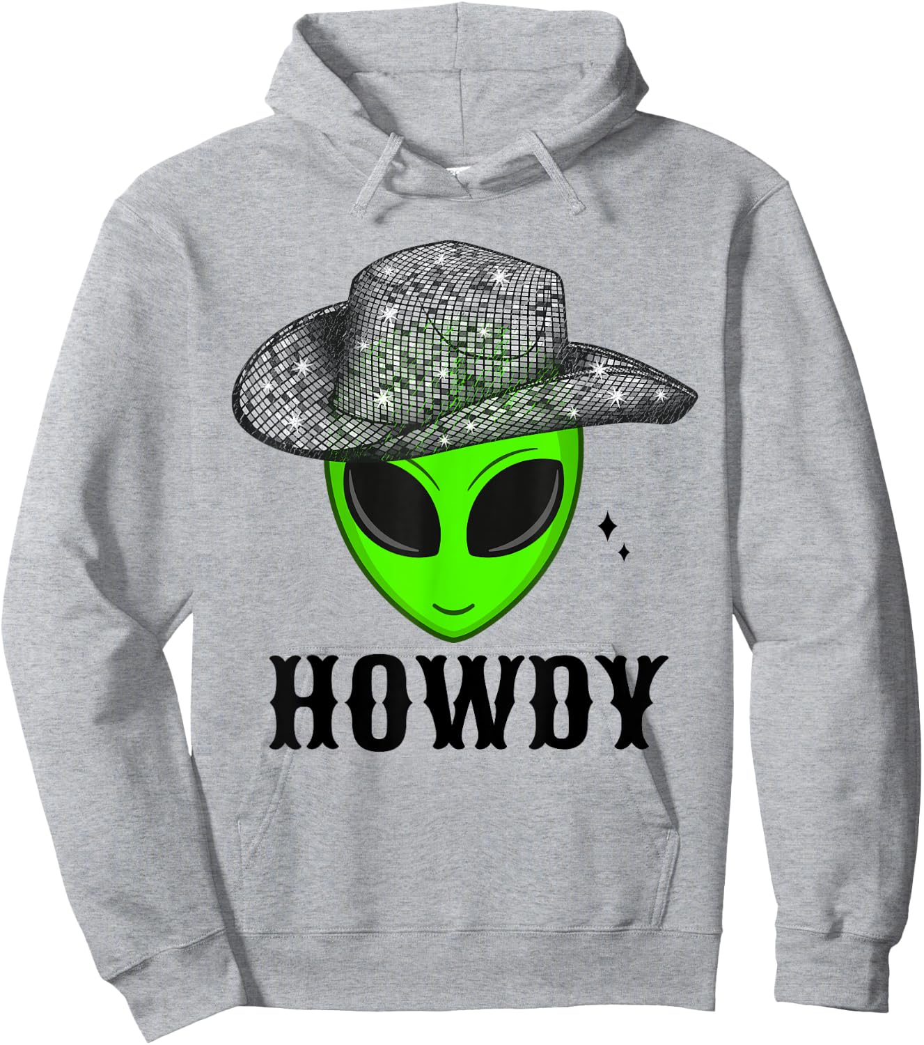 Cool Cowboy Hat Alien Space Western Dance Disco Howdy Hoodie - Hoodie | Ash