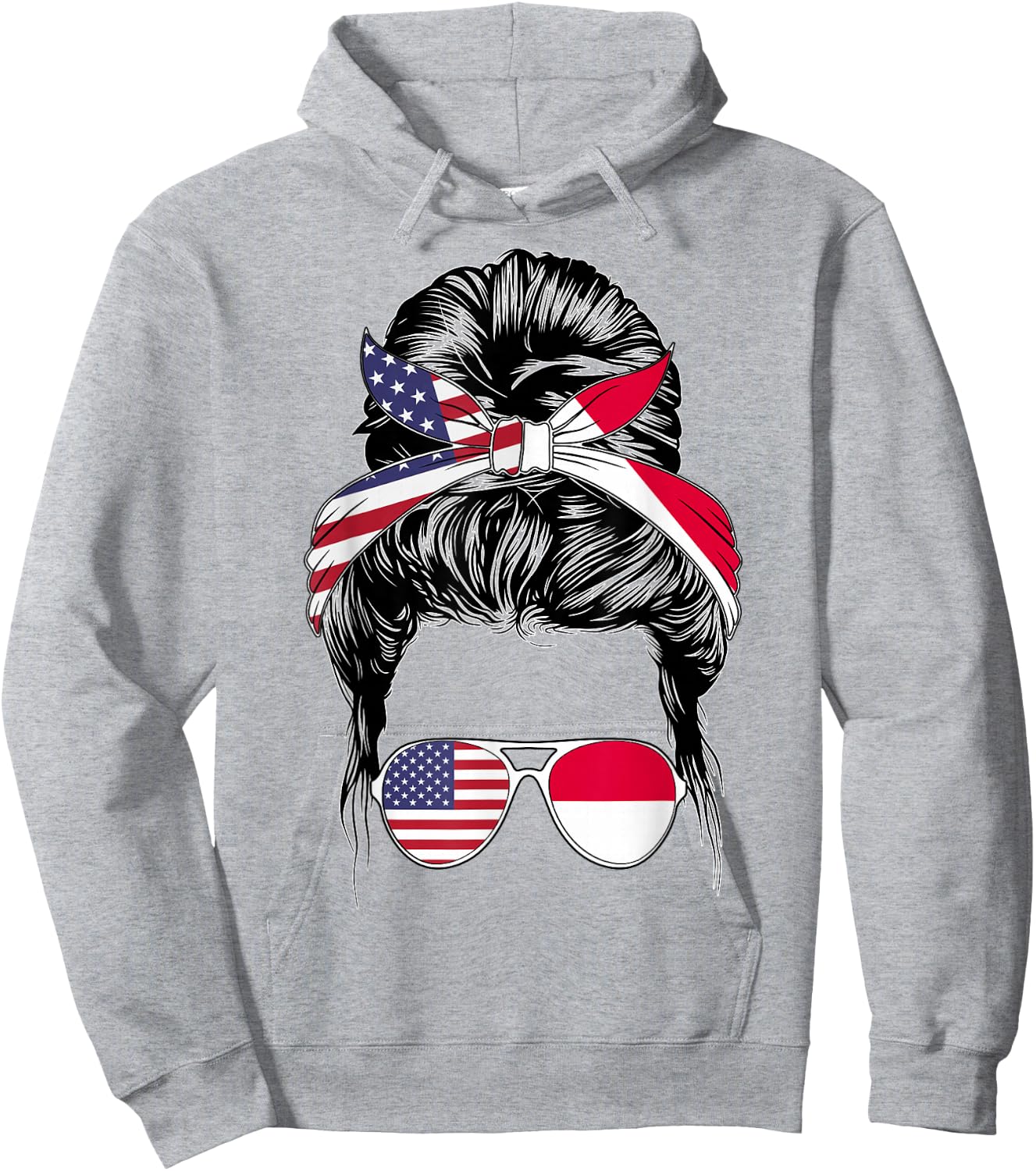 Heritage American Women Indonesian Girl Indonesia Flag Hoodie - Hoodie | Ash