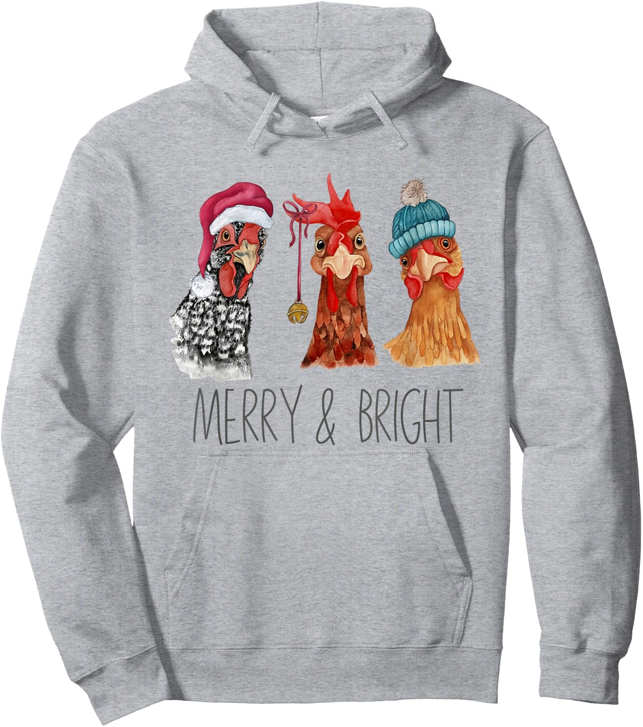 Cute Chickens Christmas Christmas Farm Animal Funny Holiday Hoodie - Hoodie | Ash
