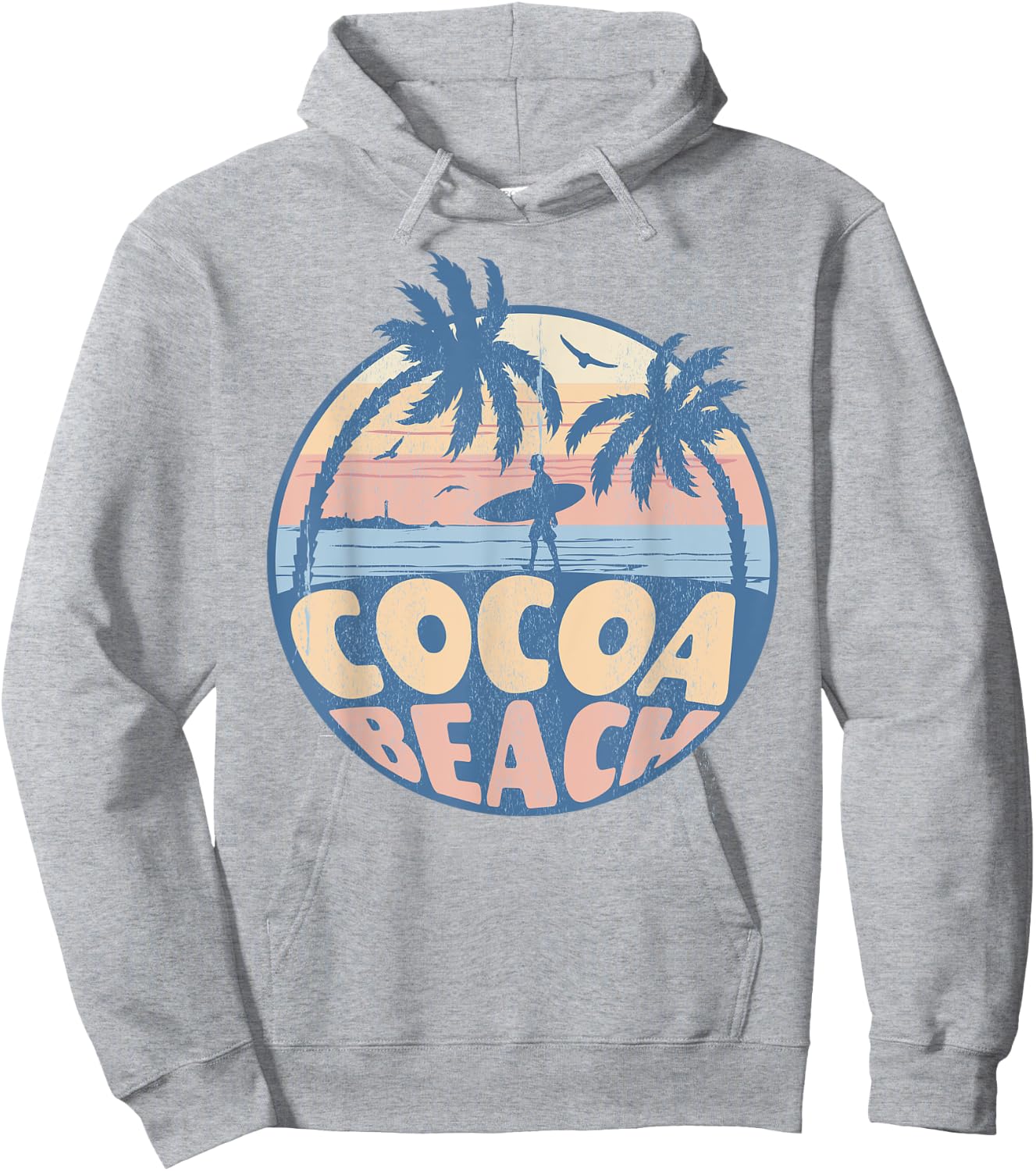 Cocoa Florida Beach Surf Summer Vacation Vintage Hoodie - Hoodie | Ash