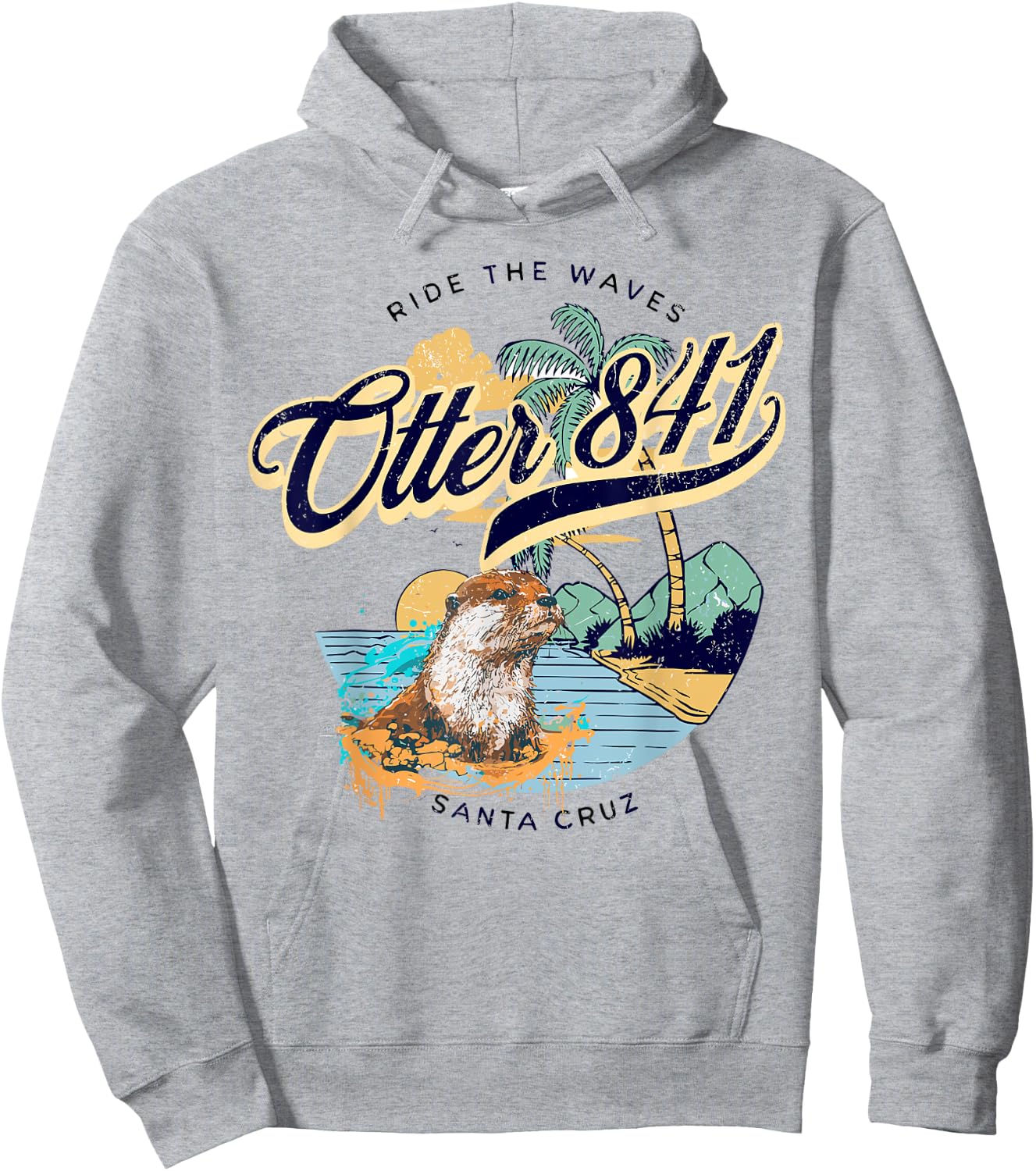 Otter 841 Surfing Otter 841 California Surf Board Otter 841 Hoodie - Hoodie | Ash