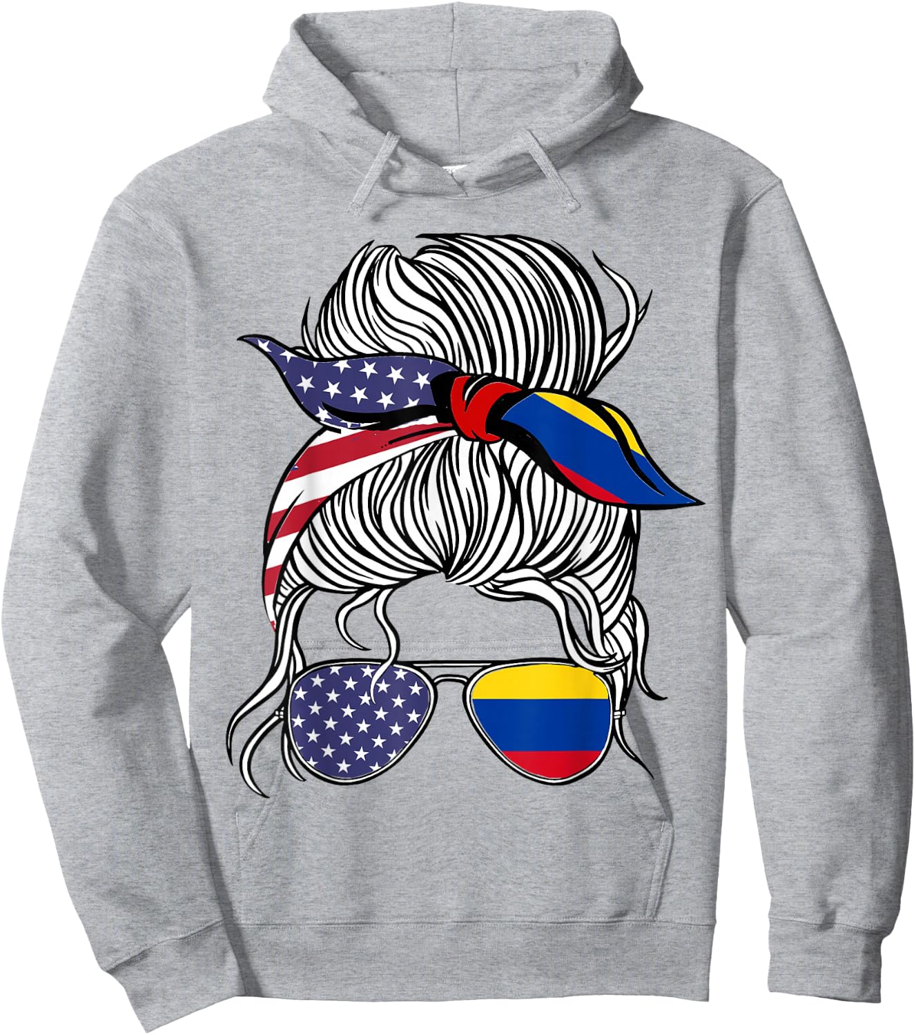 American Colombian Patriot Flag Women Girl Colombia Grown Hoodie - Hoodie | Ash