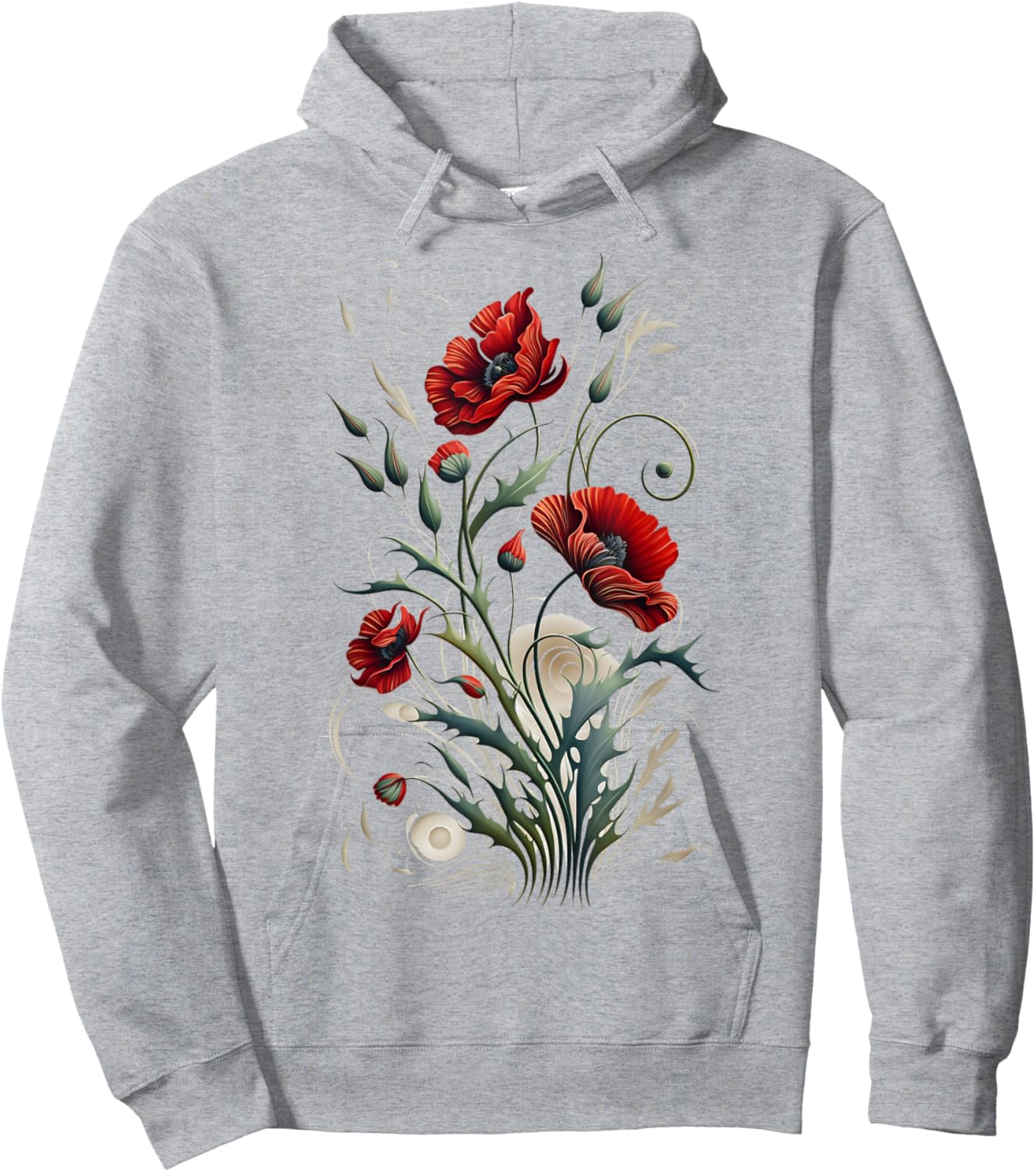Poppies spring bloomers summer flower vintage garden Men Women Kids Hoodie - Hoodie | Ash
