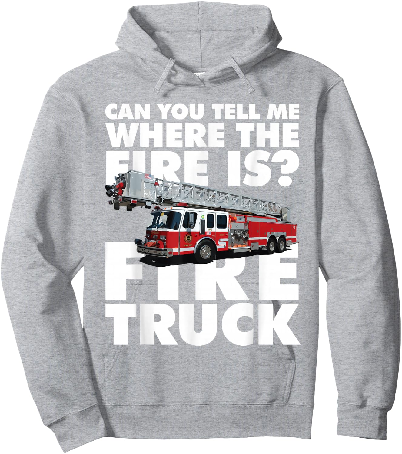 Twenty Trucks Fire Truck - -Adults, Kids - Red - Short Sleeve - Classic Fit - Cotton 60%, Polyester 40% Hoodie - Hoodie | Ash