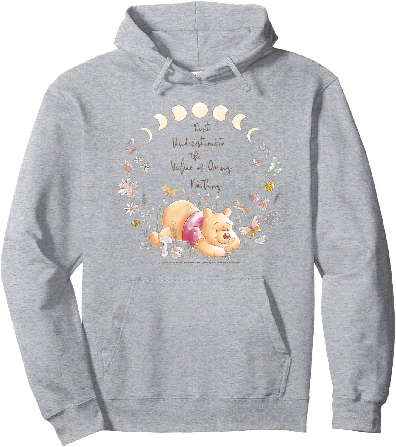Disney Winnie The Pooh Inspirational Pooh Quote Poster Small Hoodie - Hoodie | Ash