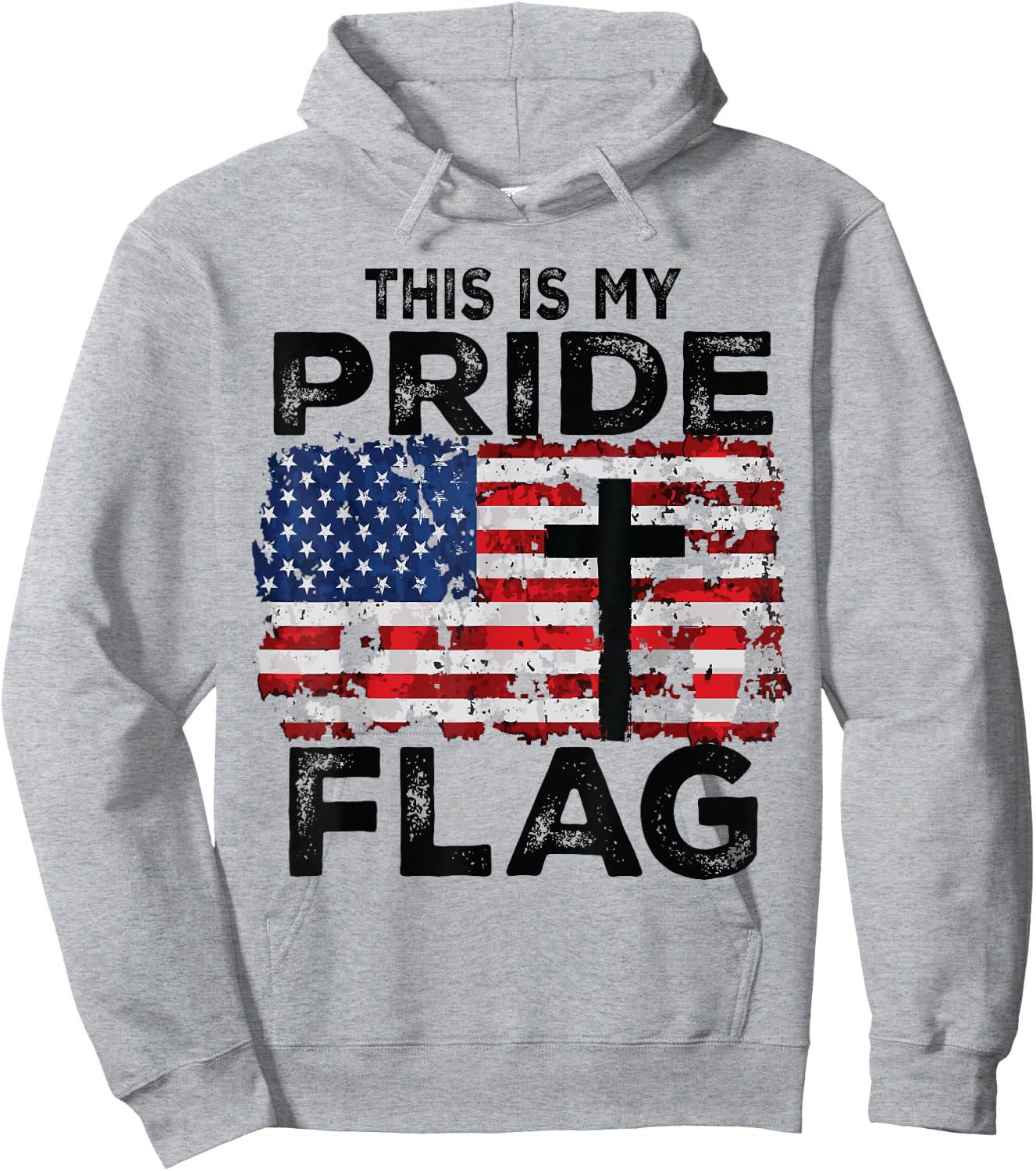 This is My Pride Flag Jesus Cross USA American 4th of July Hoodie - Hoodie | Ash