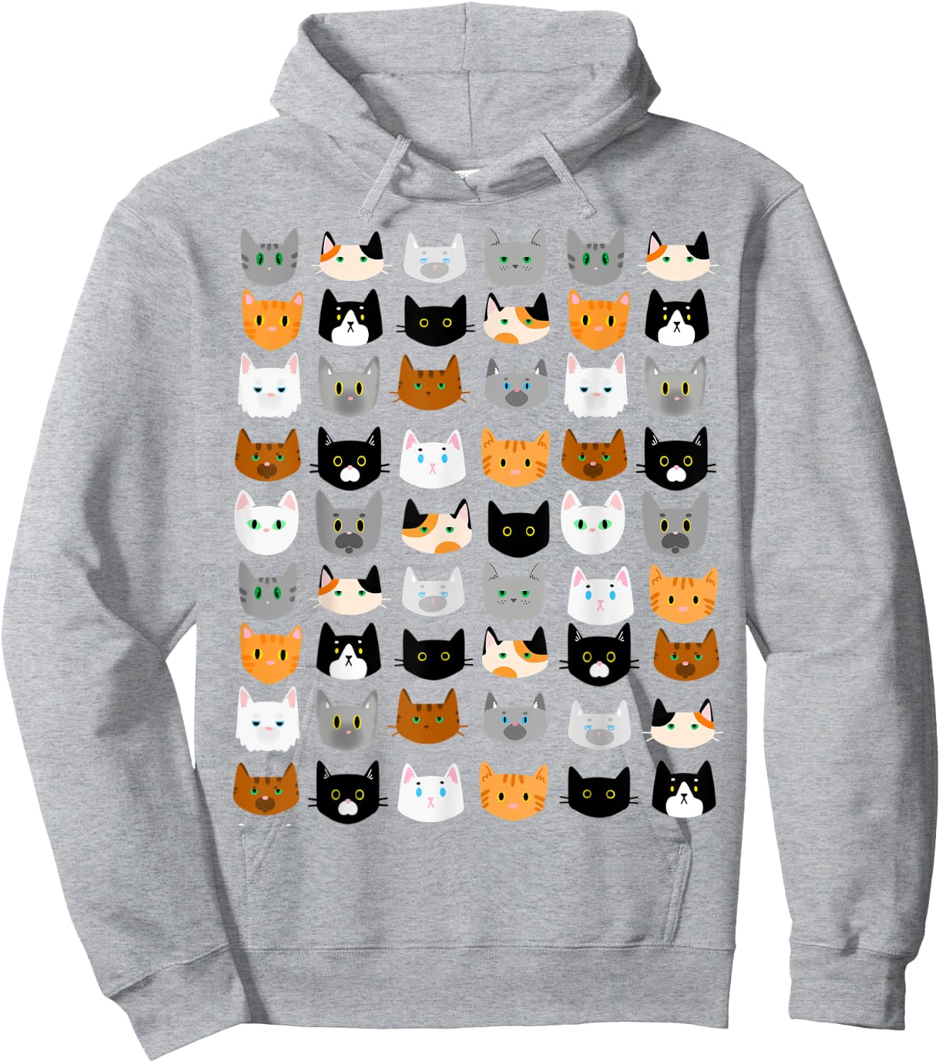 Cute Cats Pattern Calico Tabby Tuxedo Ginger Siamese Hoodie - Hoodie | Ash