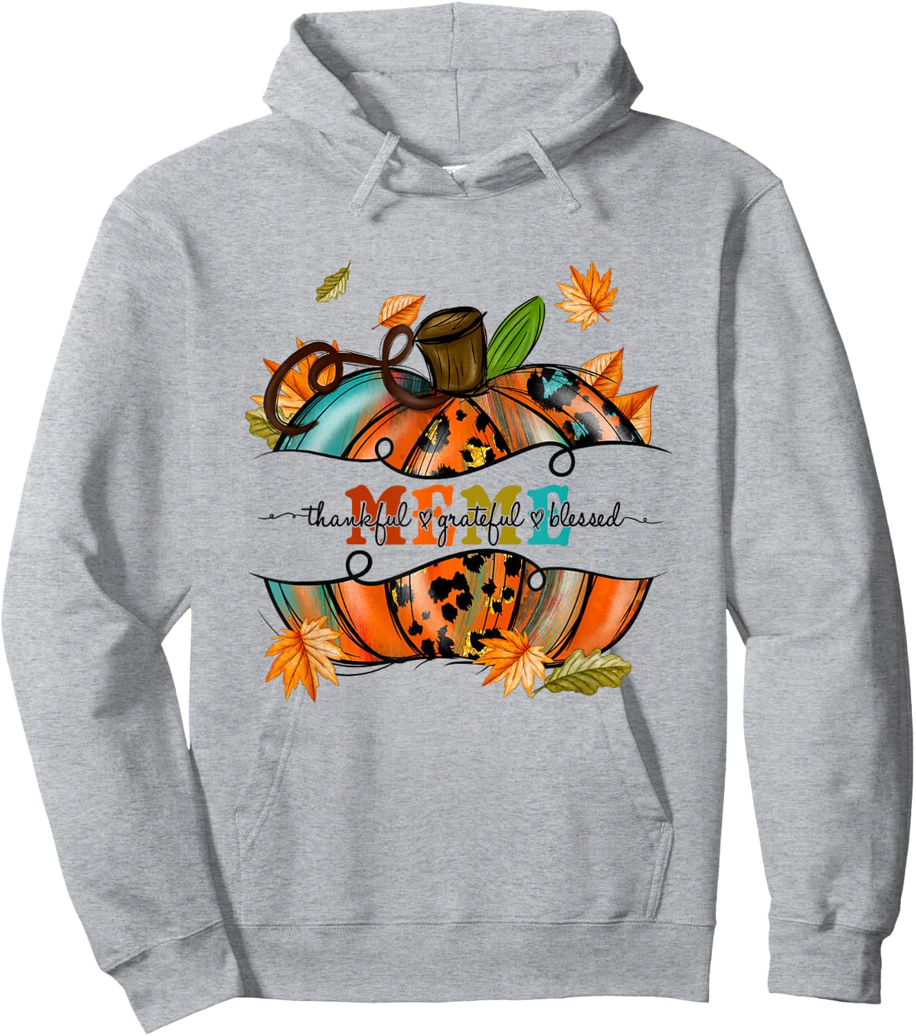 Autumn Fall Outfit Meme Thankful Grateful Blessed Pumpkin Hoodie - Hoodie | Ash