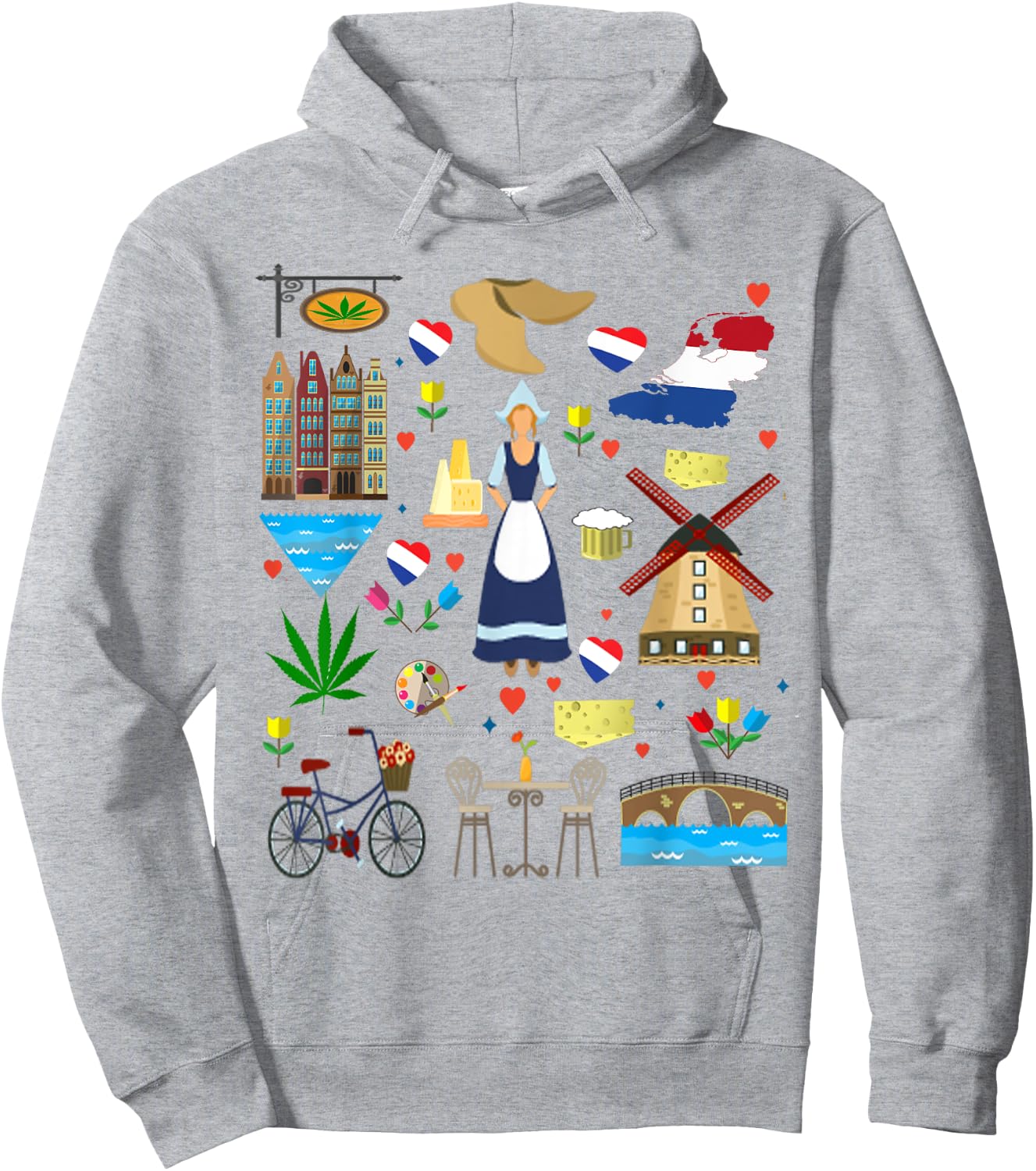 Amsterdam Shirt - Netherlands Holland Icons Souvenir Hoodie - Hoodie | Ash