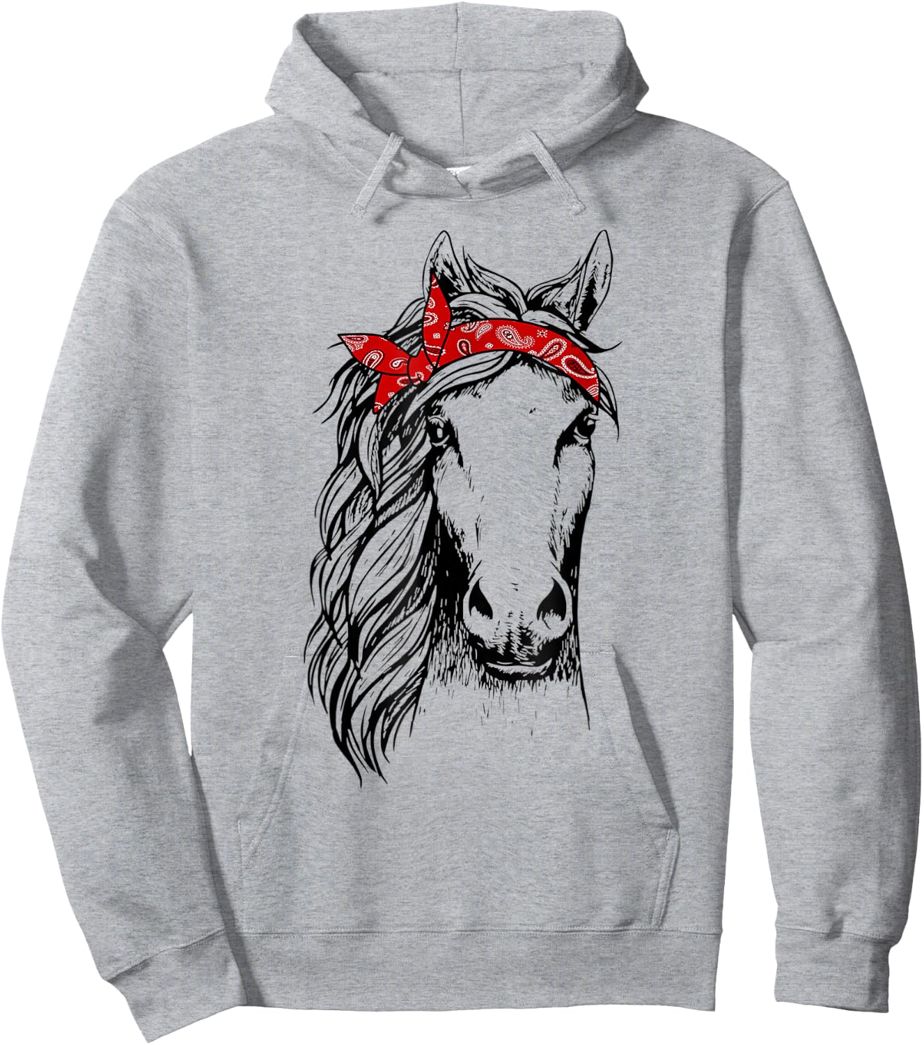 Horse Bandana for Horseback Riding Horse Lover Hoodie - Hoodie | Ash