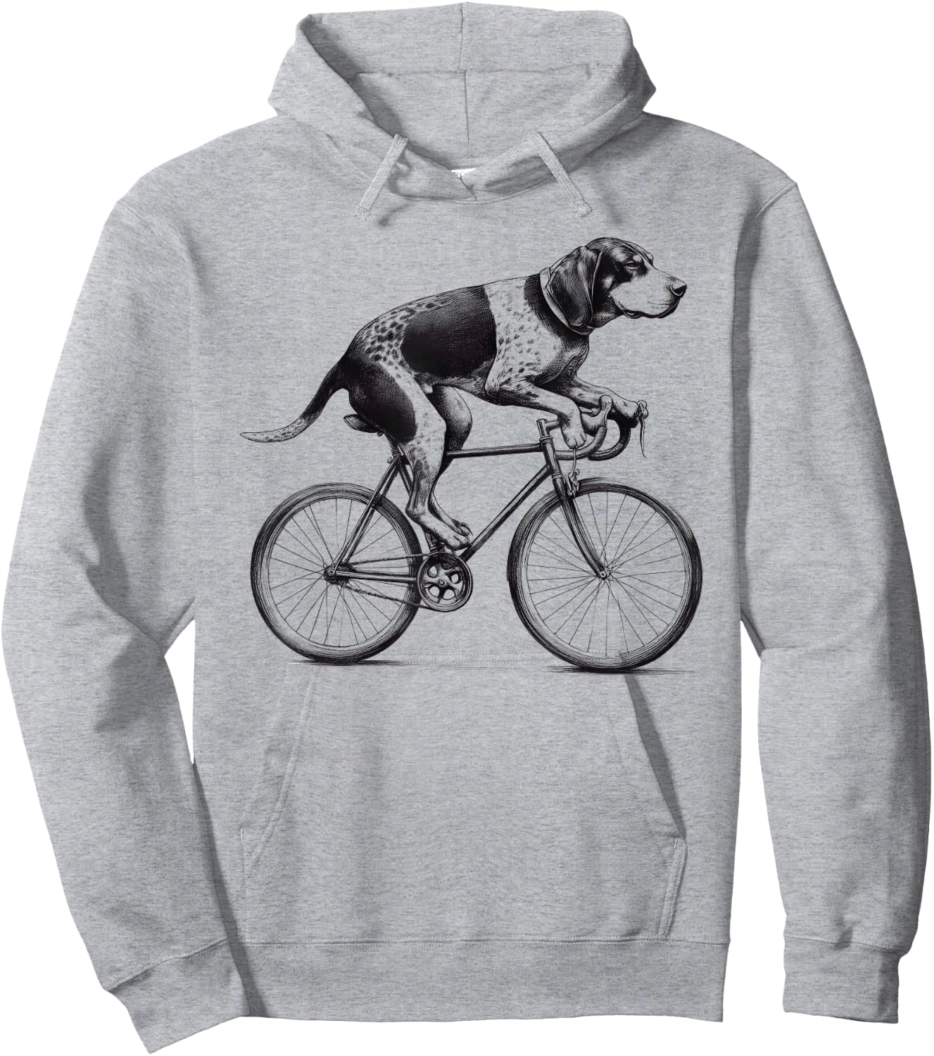 Bluetick Coonhound Dog Riding a Bike Bicycle Biker Cycling Men Women Kids Hoodie - Hoodie | Ash