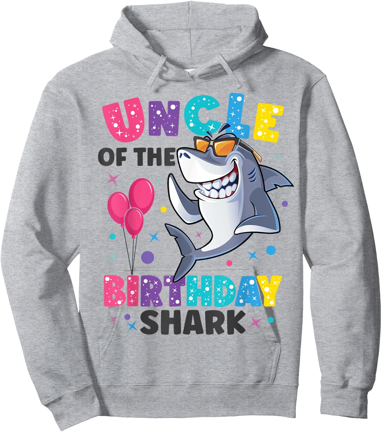 Uncle of the Shark Birthday Dad Matching Family Hoodie - Hoodie | Ash