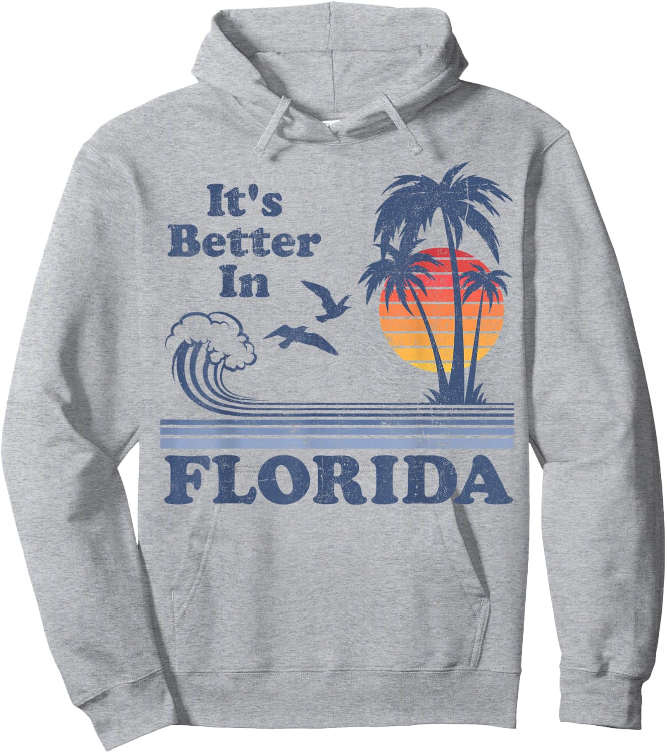 It's Better In Florida Beach Vacation Retro Vintage 80's 70s Hoodie - Hoodie | Ash