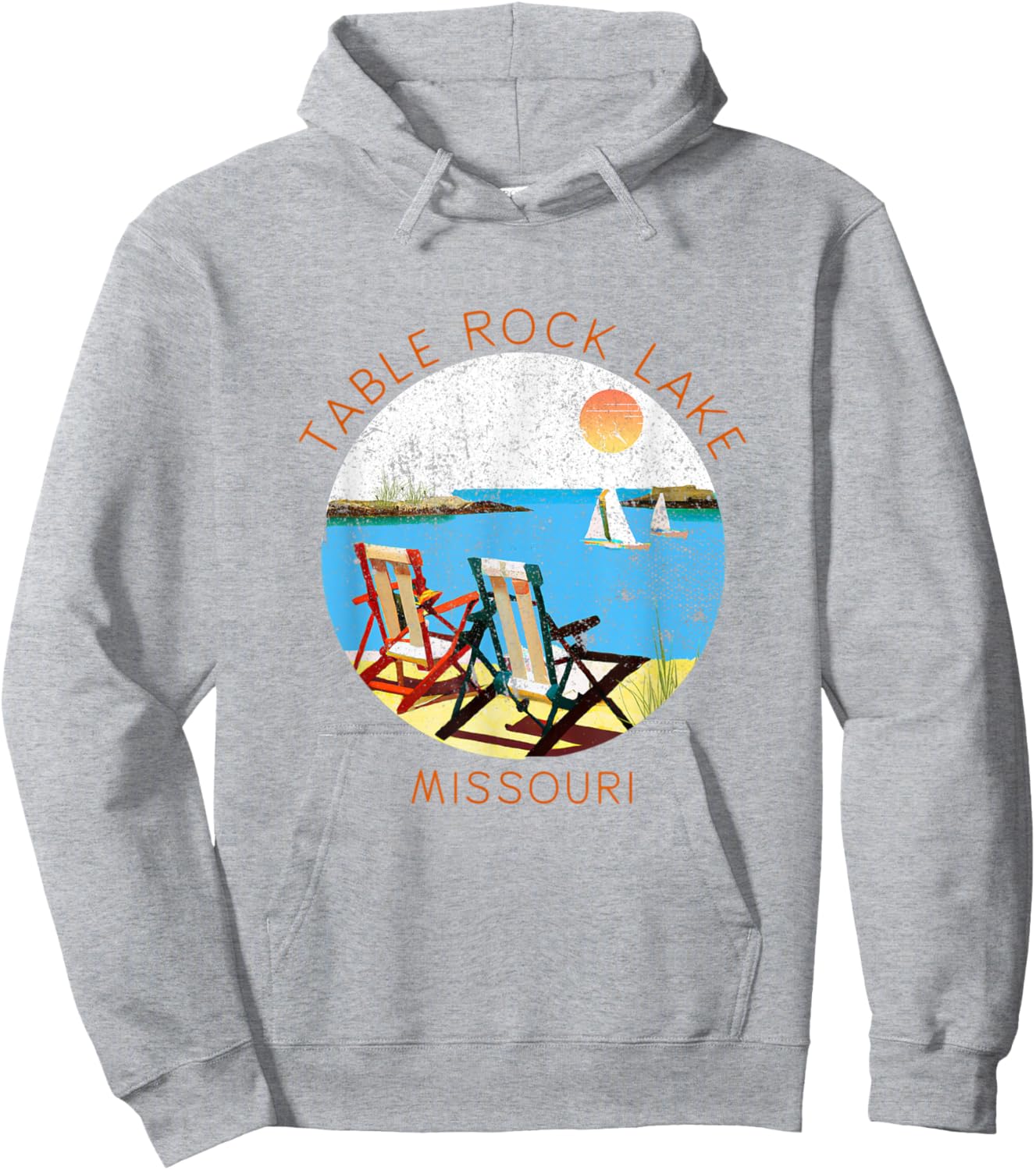 Retro Table Rock Lake Souvenir - Vintage lake Vacation Hoodie - Hoodie | Ash