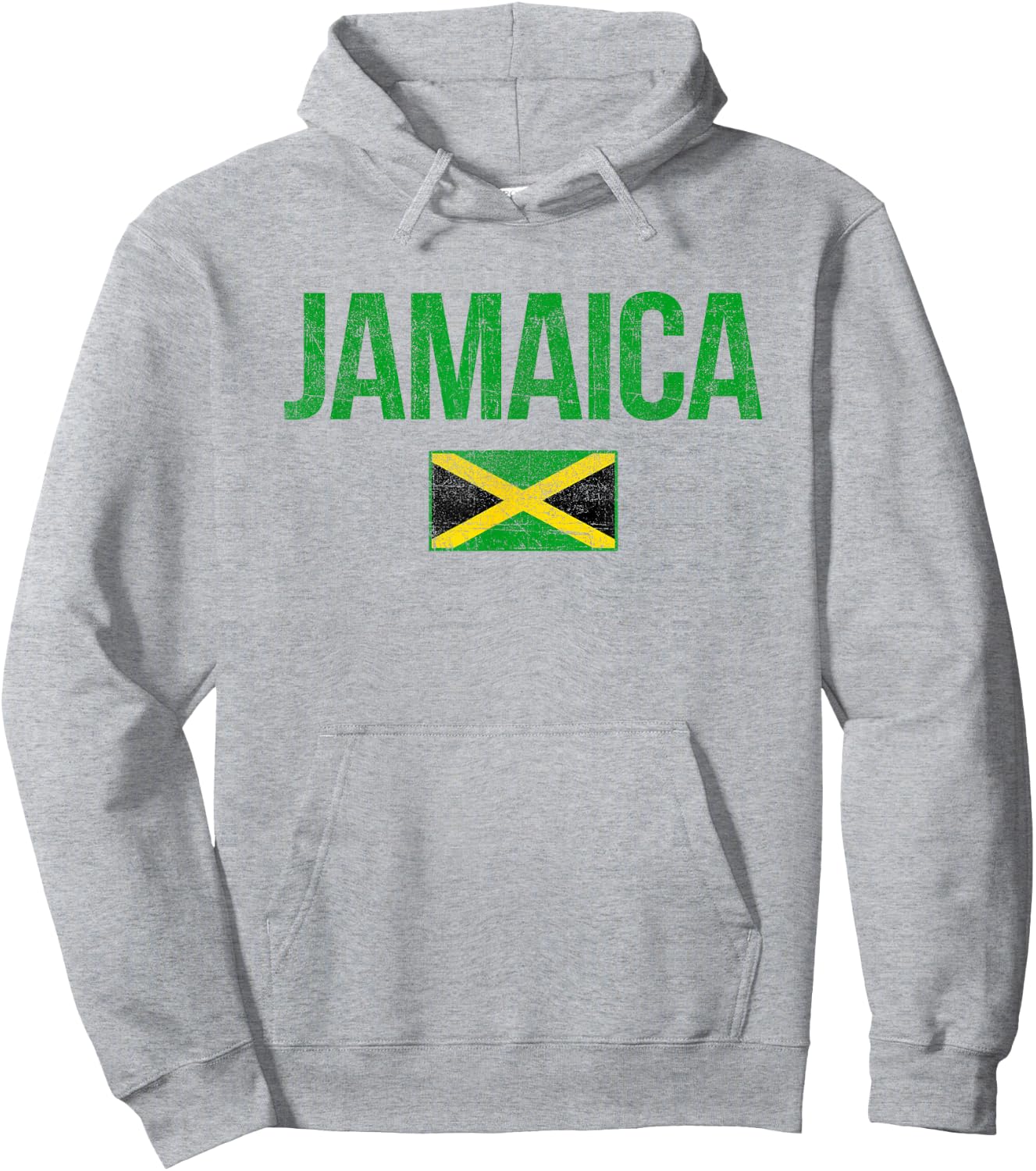 Retro Jamaica Flag Jamaican Travel Vacation Souvenir Hoodie - Hoodie | Ash