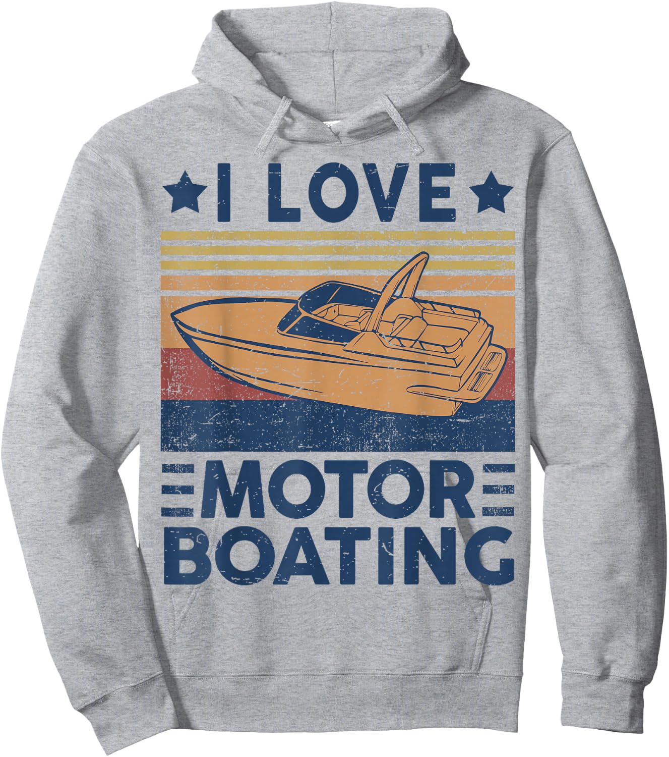 I Love Motor-Boating Motorboating Funny Boat Captain Dad Hoodie - Hoodie | Ash