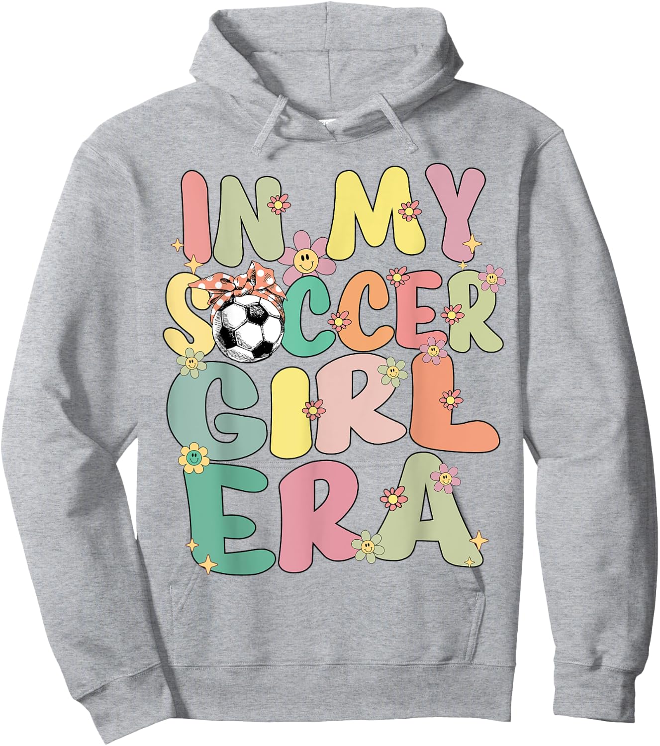 In My Soccer Girl Era Retro Groovy Soccer Girl Soccer Cute Hoodie - Hoodie | Ash