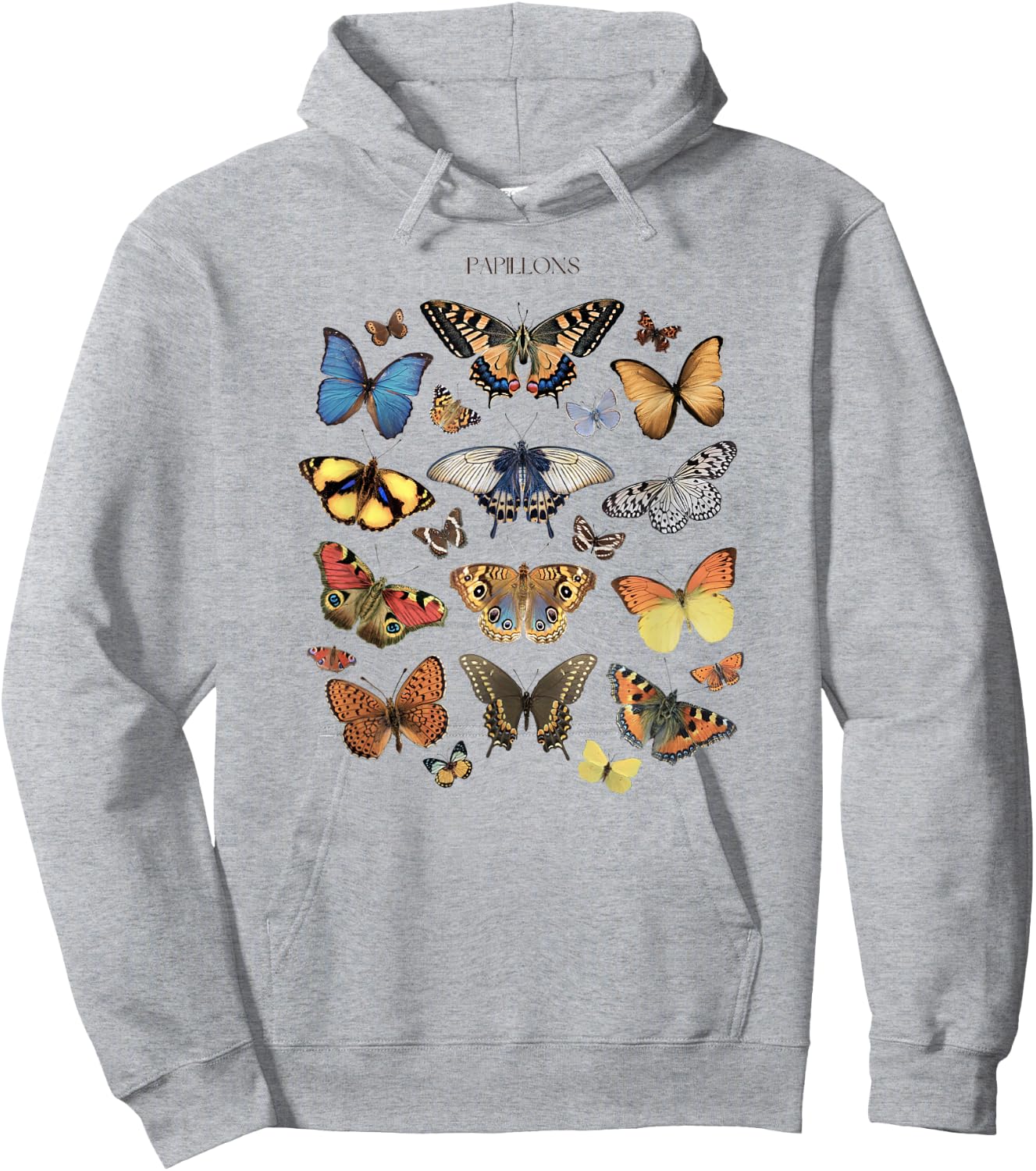 Entomology Butterfly Papillons Collage Lepidoptera Vintage Hoodie - Hoodie | Ash