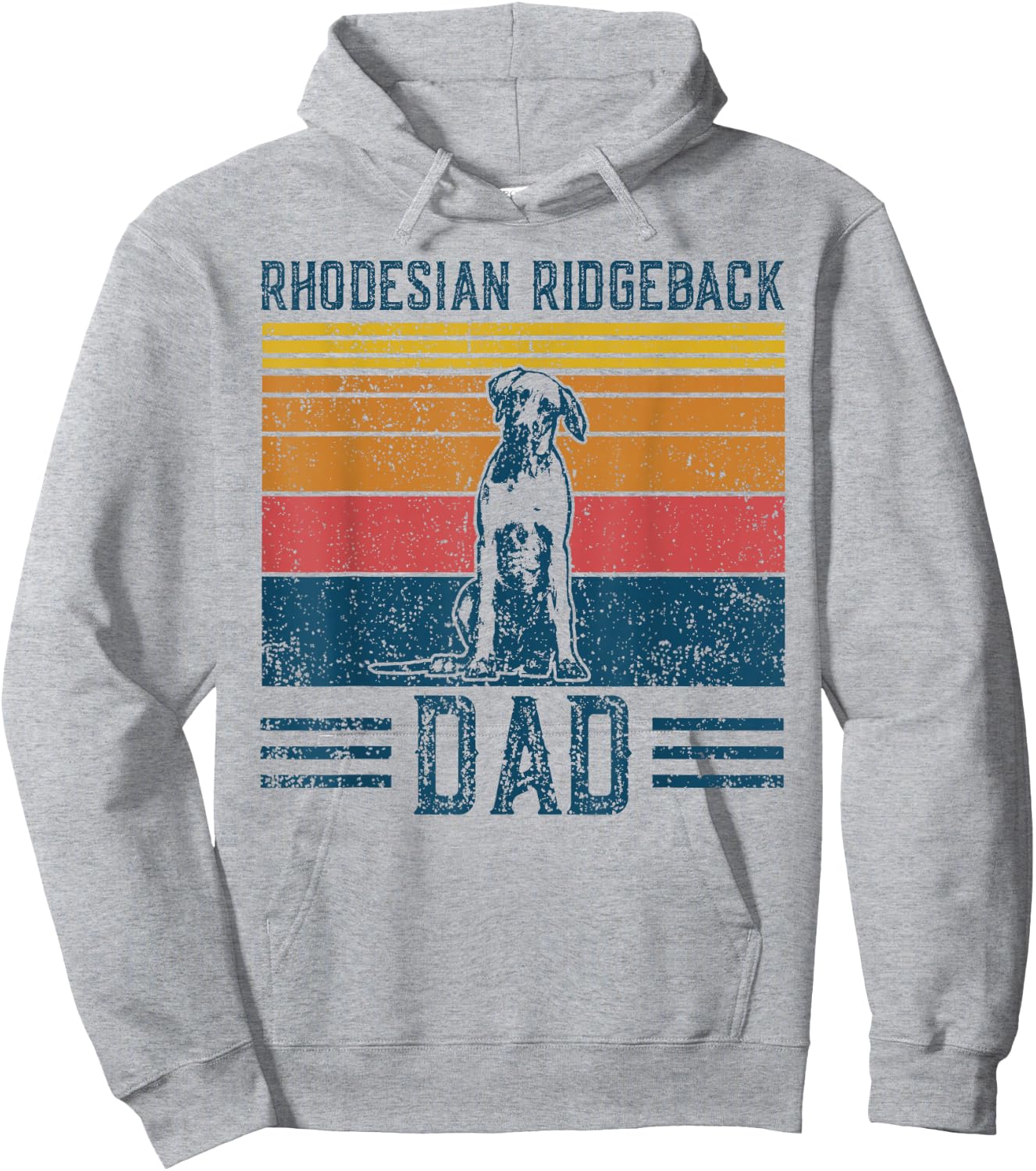 Dog Ridgeback Dad - Vintage Rhodesian Ridgeback Dad Hoodie - Hoodie | Ash