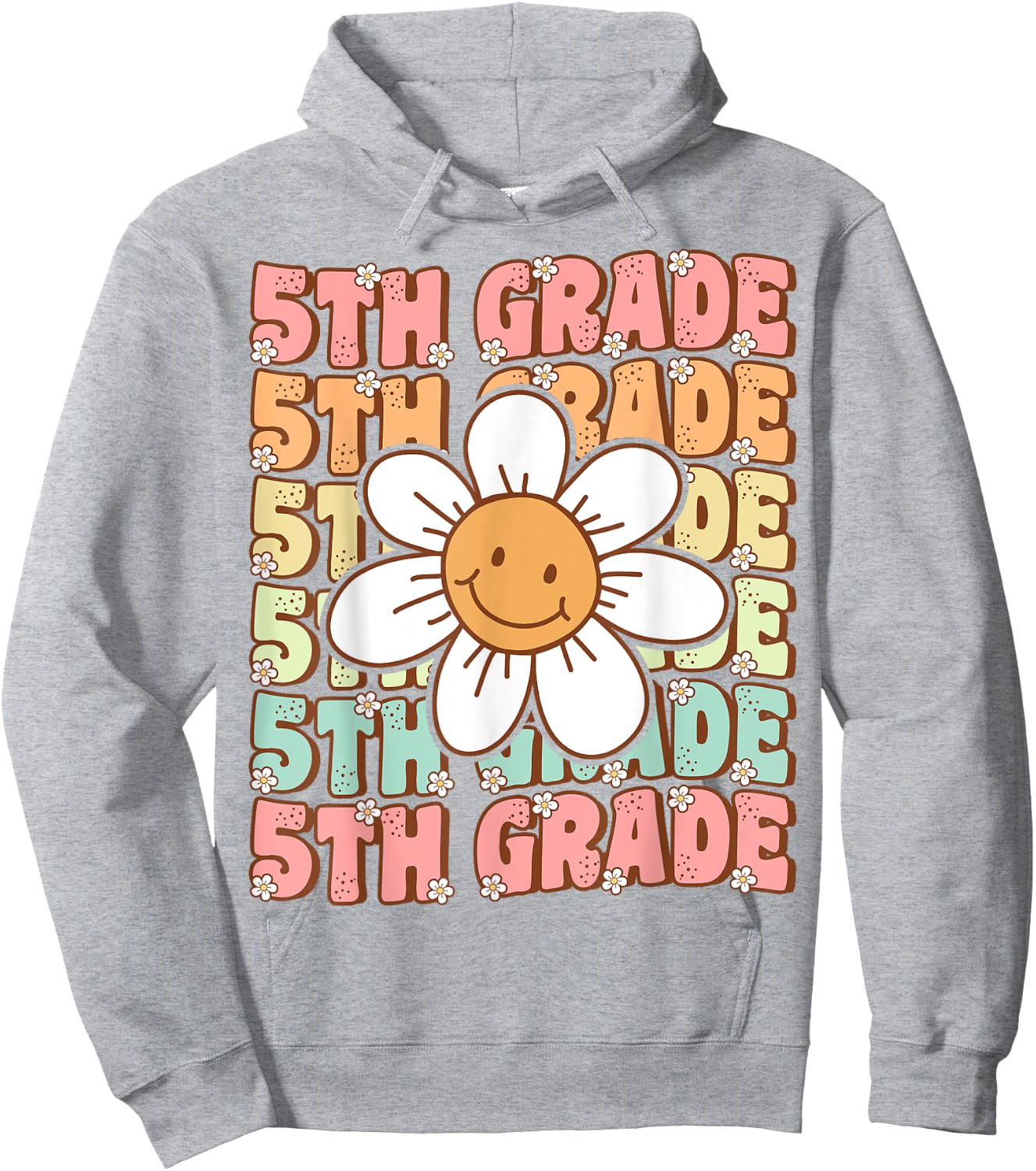 Groovy 5th Grade Back To School First Day of Fifth Grade Hoodie - Hoodie | Ash