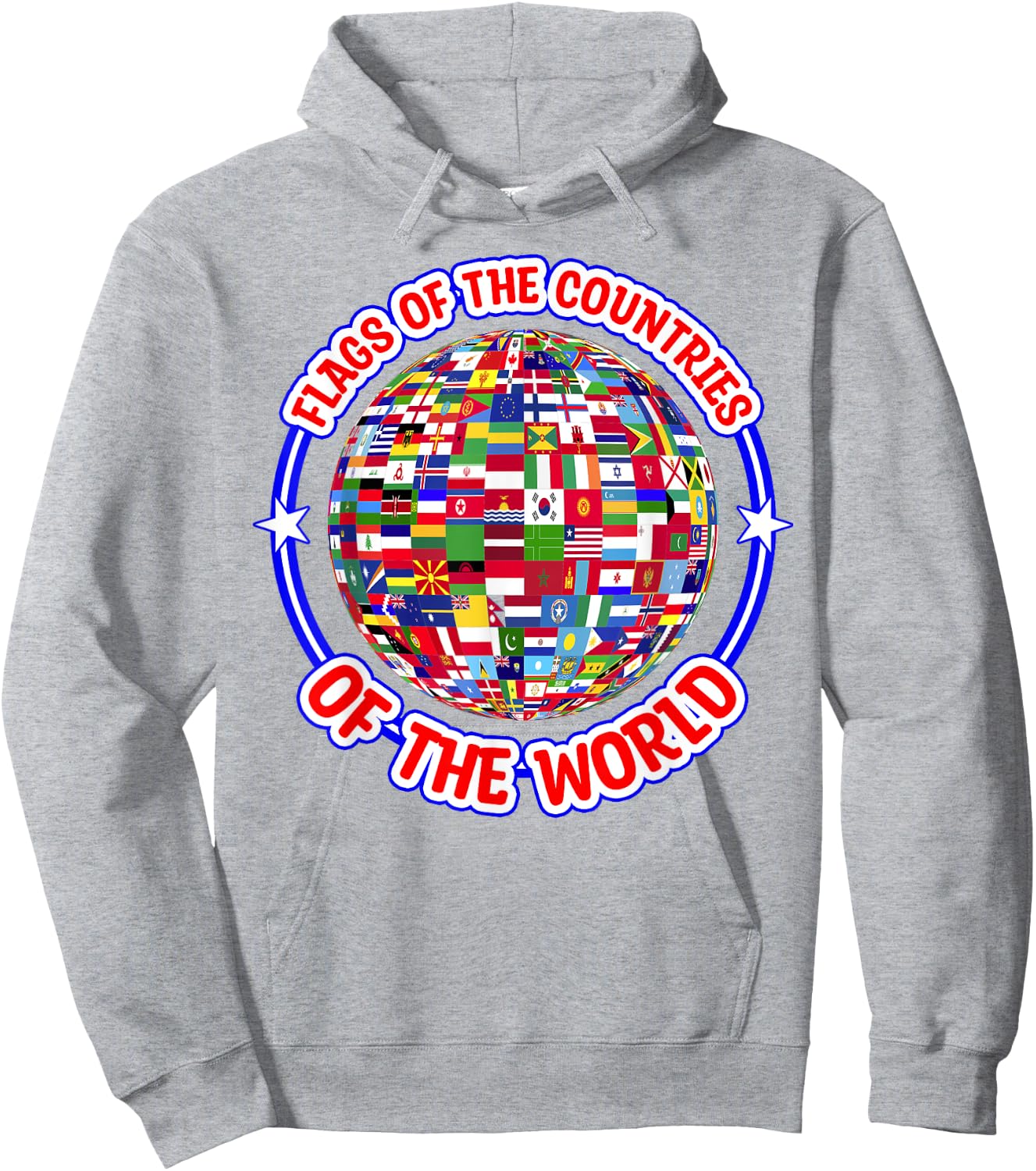 Humanity & Traveler Designs Men's Earth Day Flag , White, Small Hoodie - Hoodie | Ash