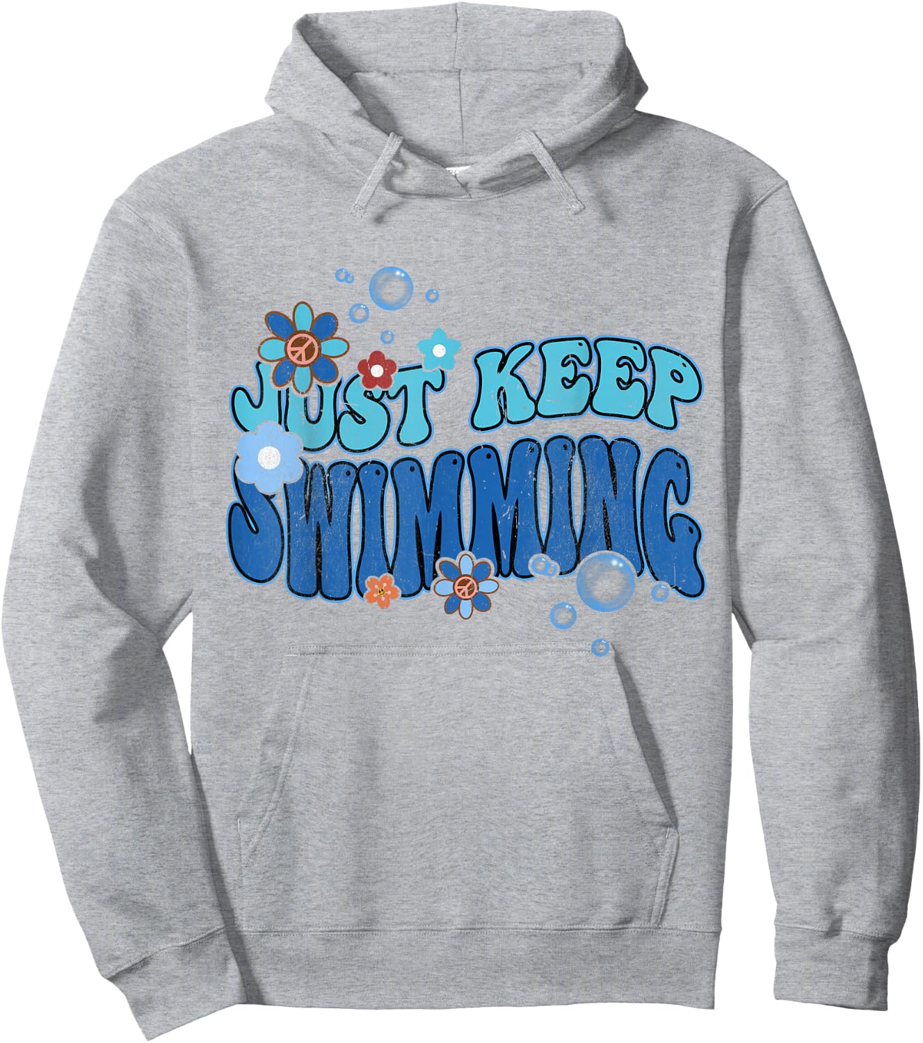 Groovy Summer Swim Lover Just Keep Swimming Hoodie - Hoodie | Ash
