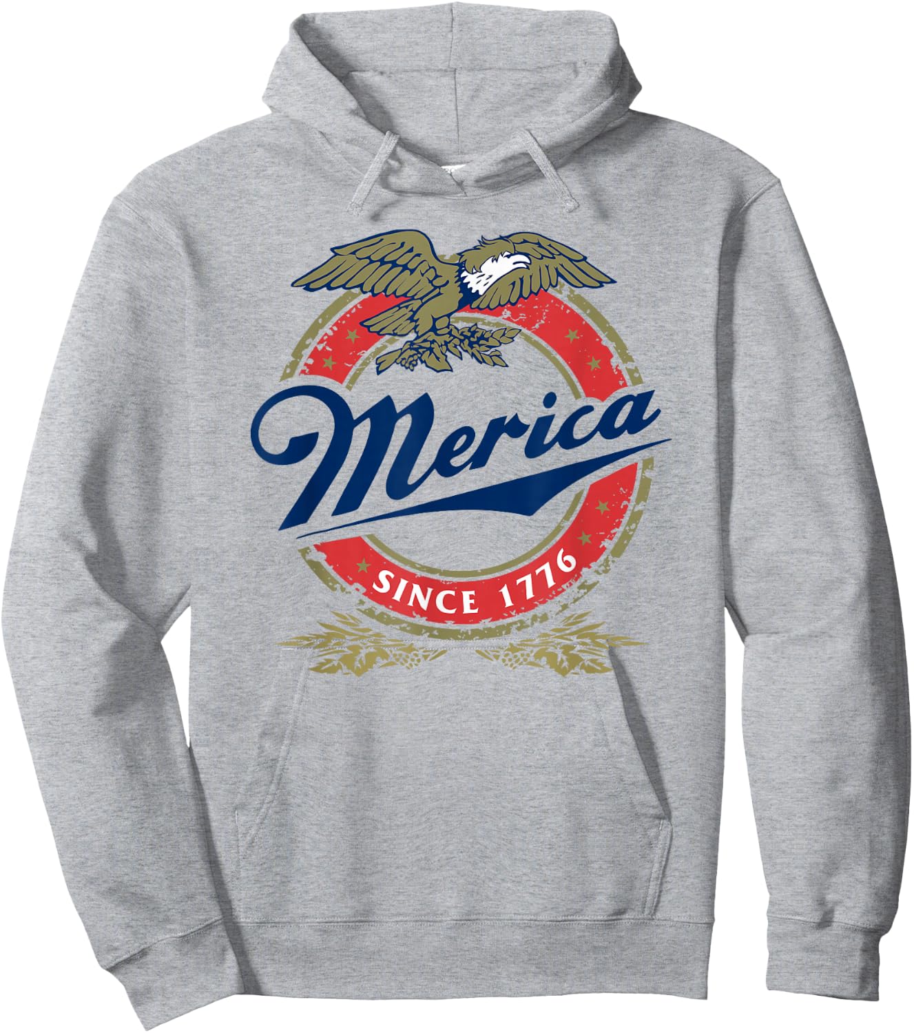 Merica Since 1776, 4th of July Funny Redneck Eagle Mullet Hoodie - Hoodie | Ash