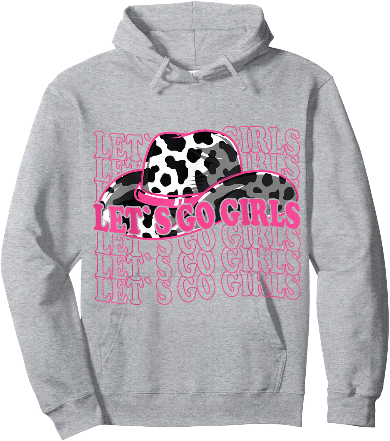 Let´s Go Girls - Country Southern Western Cow pattern Hoodie - Hoodie | Ash