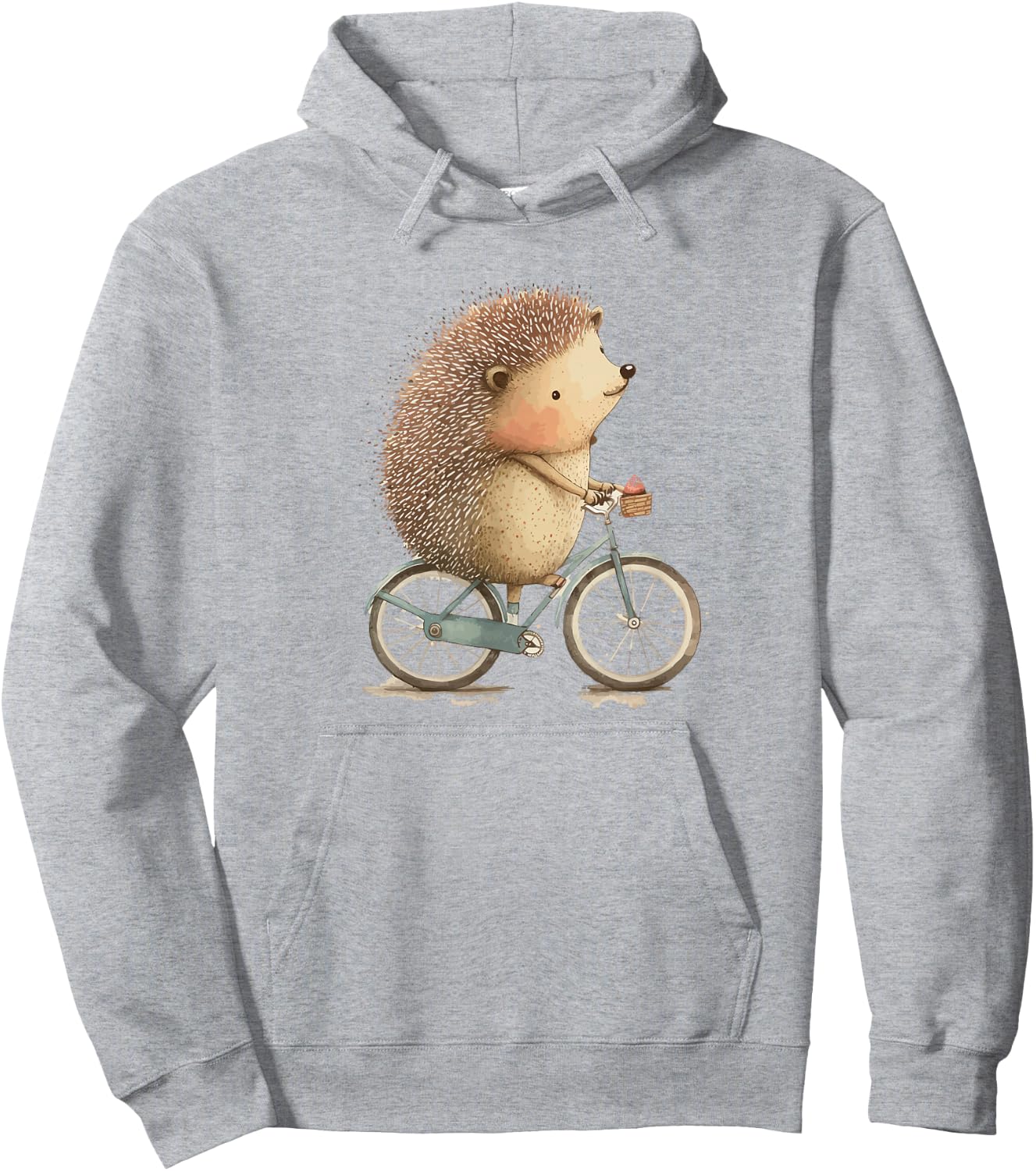 Hedgehog Riding a Bike, Cute Little Hedgie on the Bicycle Hoodie - Hoodie | Ash
