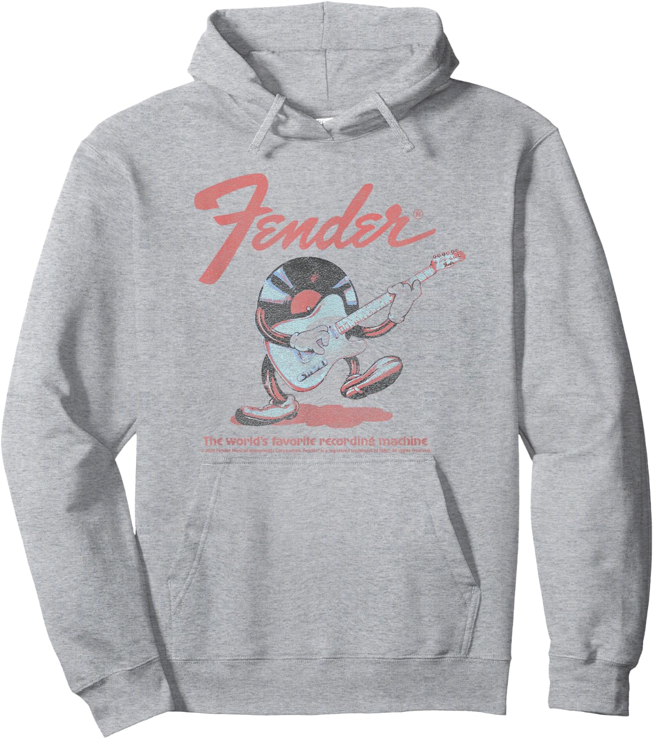 Fender Record Playing Guitar Centered Hoodie - Hoodie | Ash