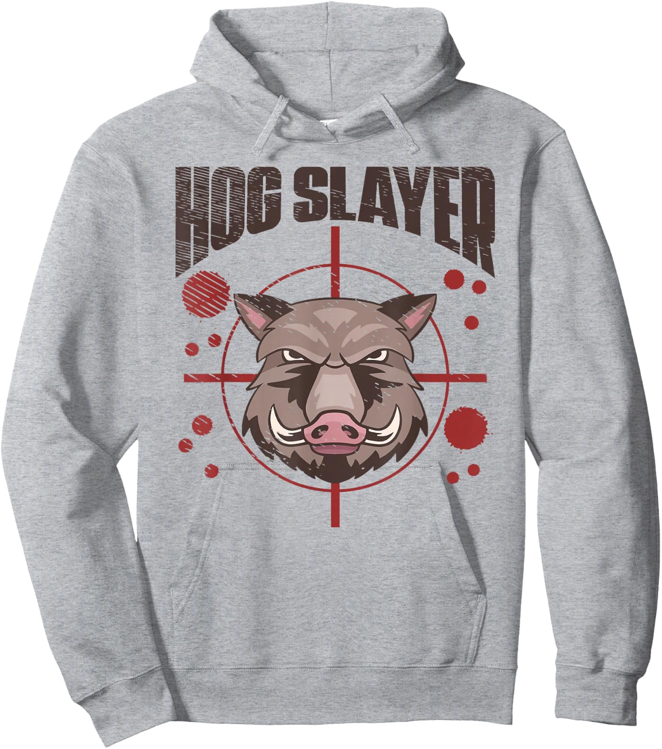 Hog Slayer Hunter Wild Boar Head Hunt Season Heli Hunting Hoodie - Hoodie | Ash
