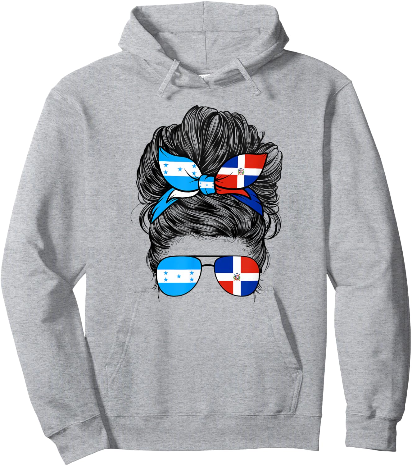 Half Dominican And Honduran Honduras Dominica Flag Girl Mix Hoodie - Hoodie | Ash