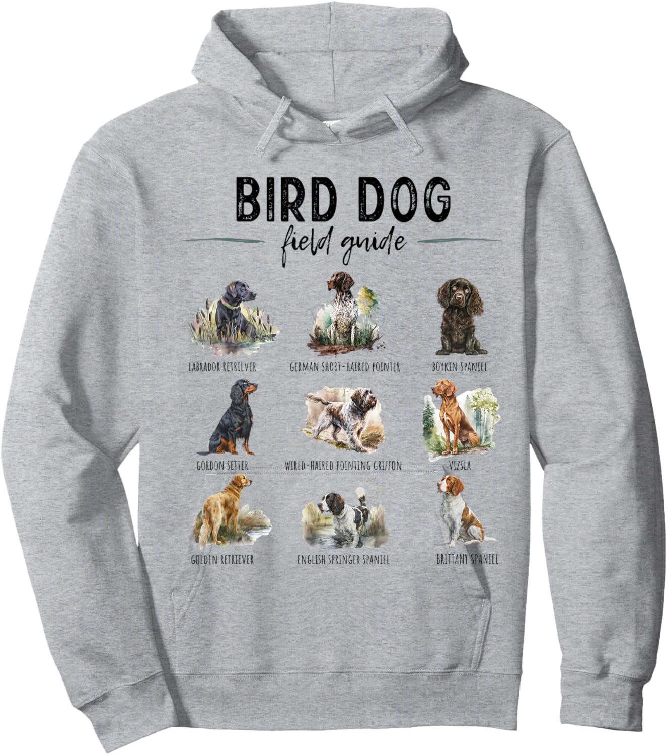 Bird Hunting Dogs Guide Duck Hunting Hunter Dog Breeds Women Kids Hoodie - Hoodie | Ash