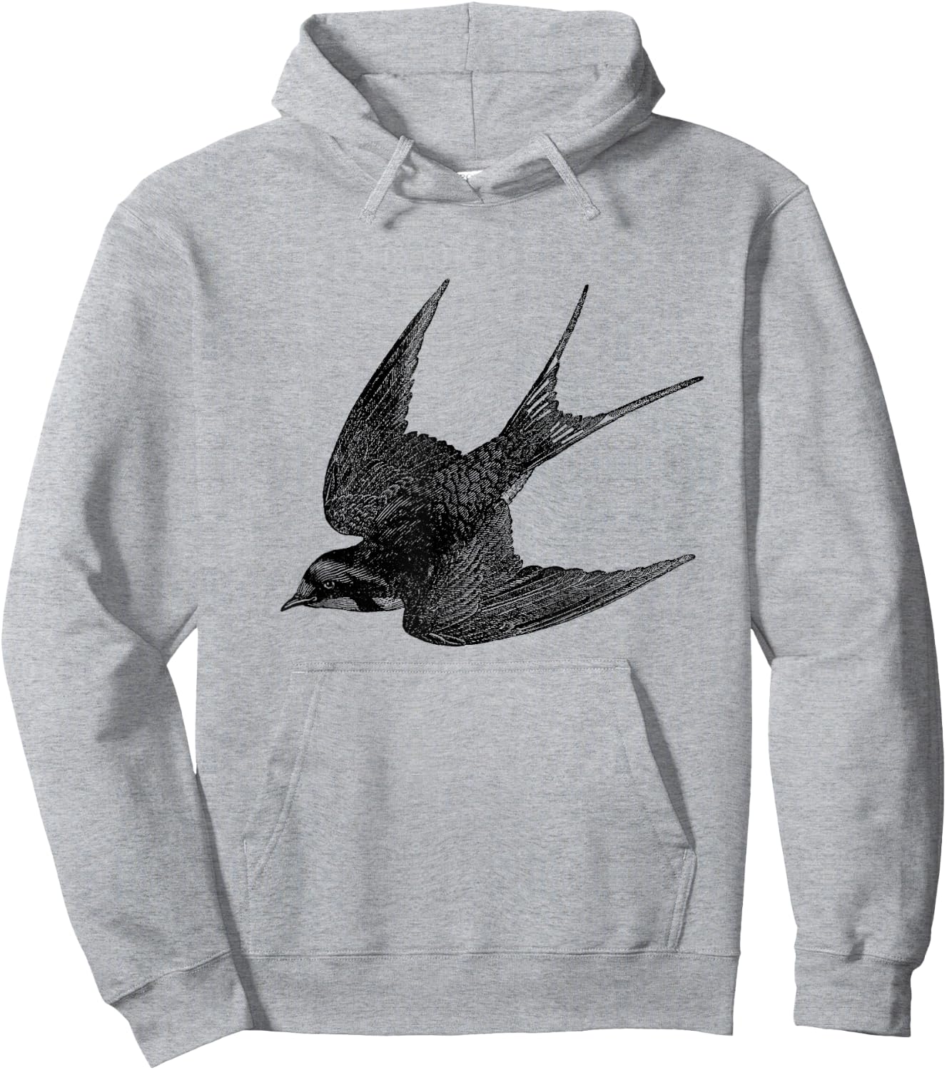 American Barn Swallow Bird Print Hoodie - Hoodie | Ash