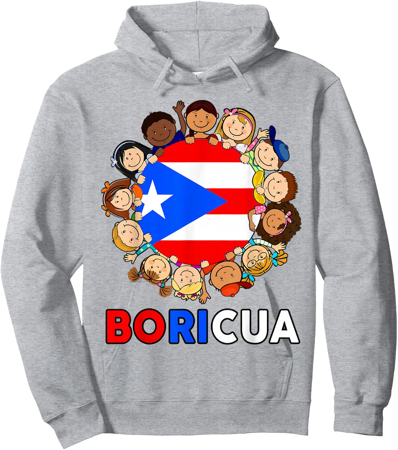 Kids Puerto Rico Flag Boricua Rican Boy Hispanic Heritage Hoodie - Hoodie | Ash