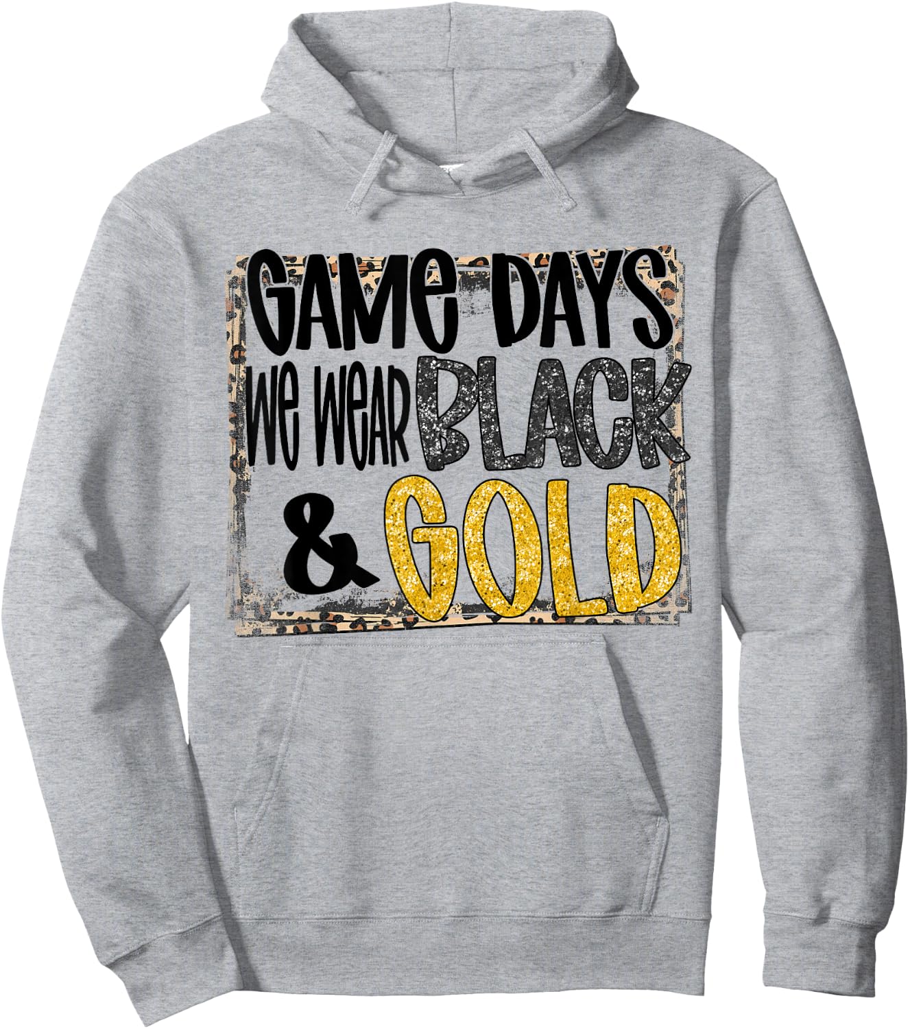 On Gameday Football We Wear Black And Gold School Spirit Hoodie - Hoodie | Ash