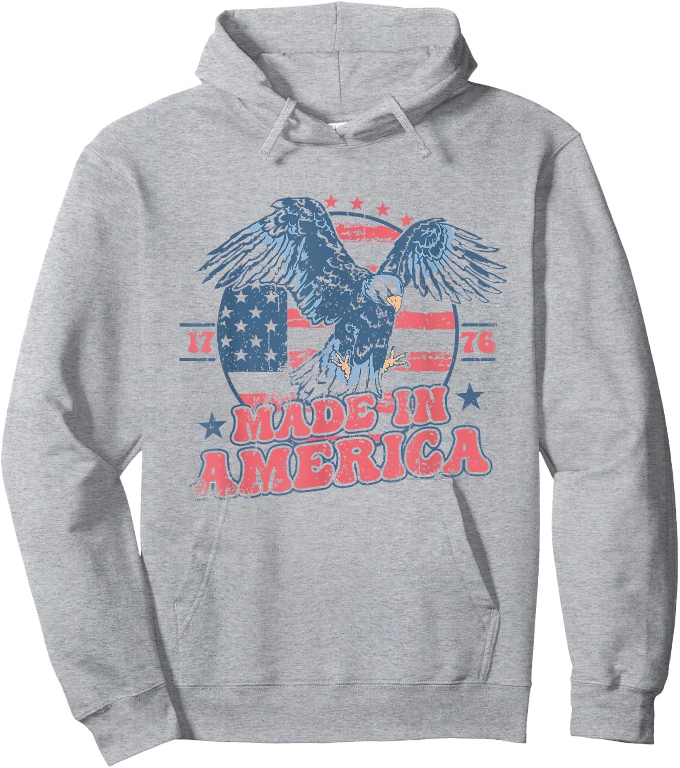 Made In America USA Flag Eagle 4th of July Patriotic Freedom Men Hoodie - Hoodie | Ash