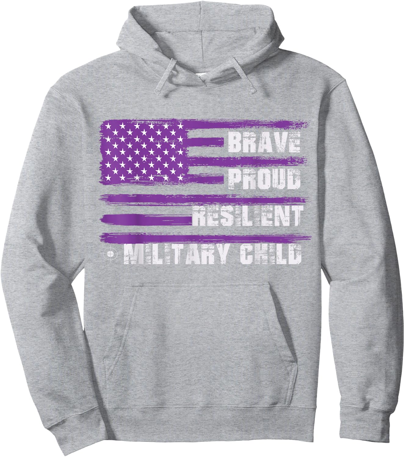 2023 Month Military Kids Military Child Adult Purple UP Hoodie - Hoodie | Ash