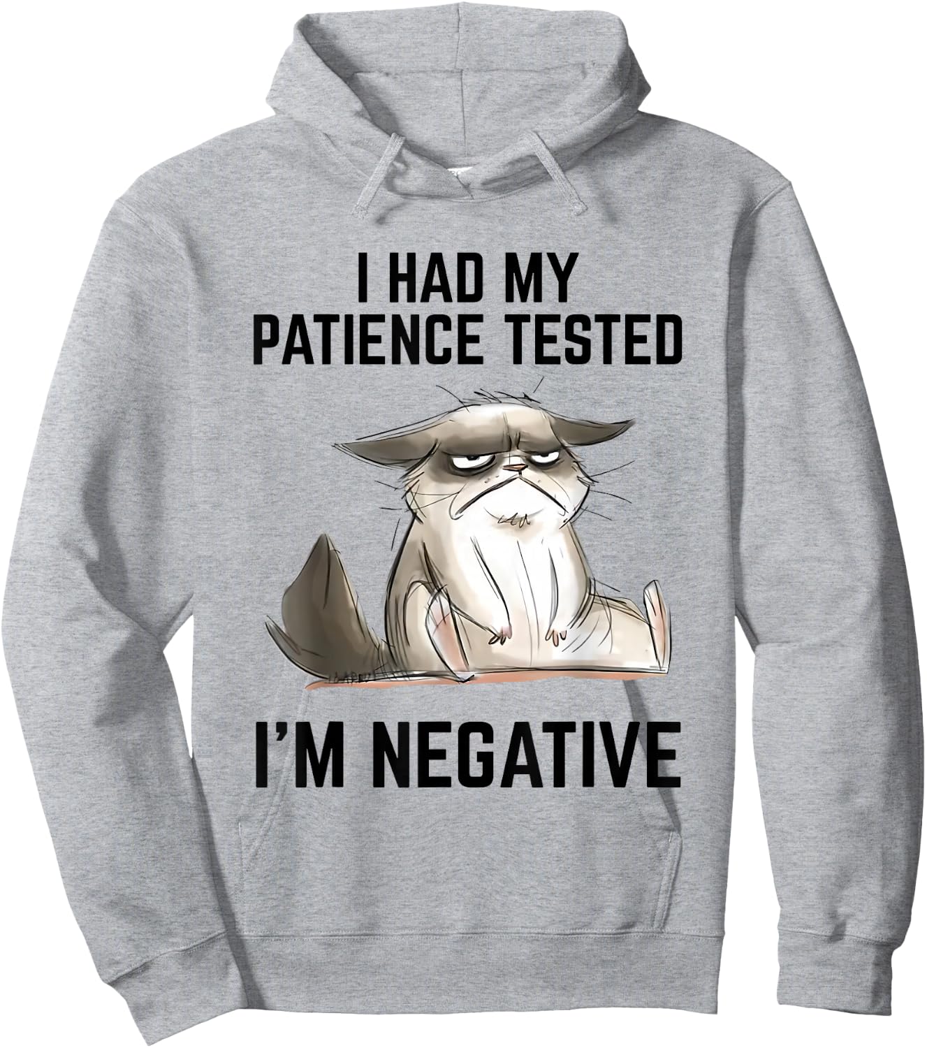 I Had My Patience Tested I'm Negative Cat Funny Vintage Hoodie - Hoodie | Ash