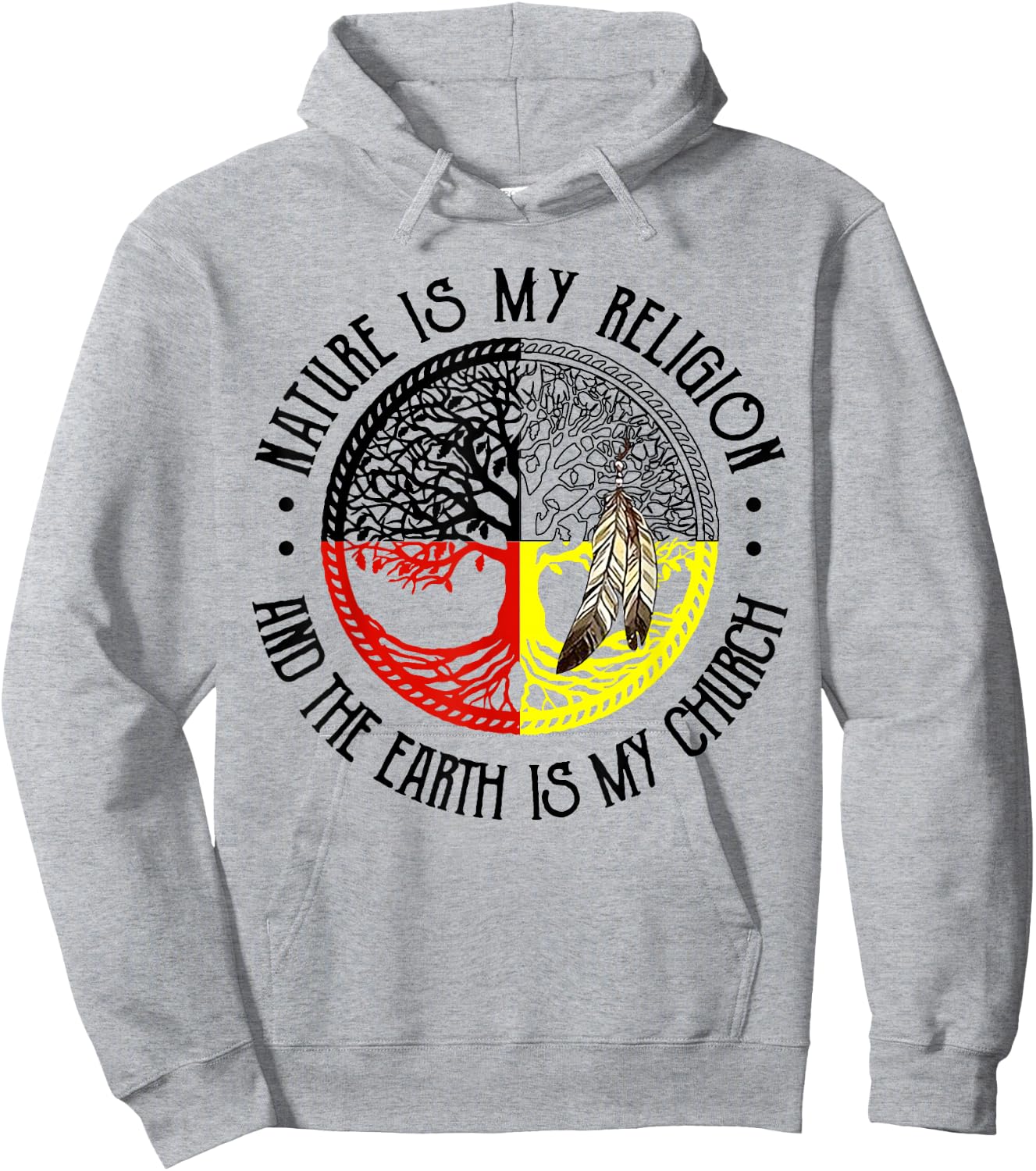 Nature is My Religion and The Earth is My Church Hoodie - Hoodie | Ash