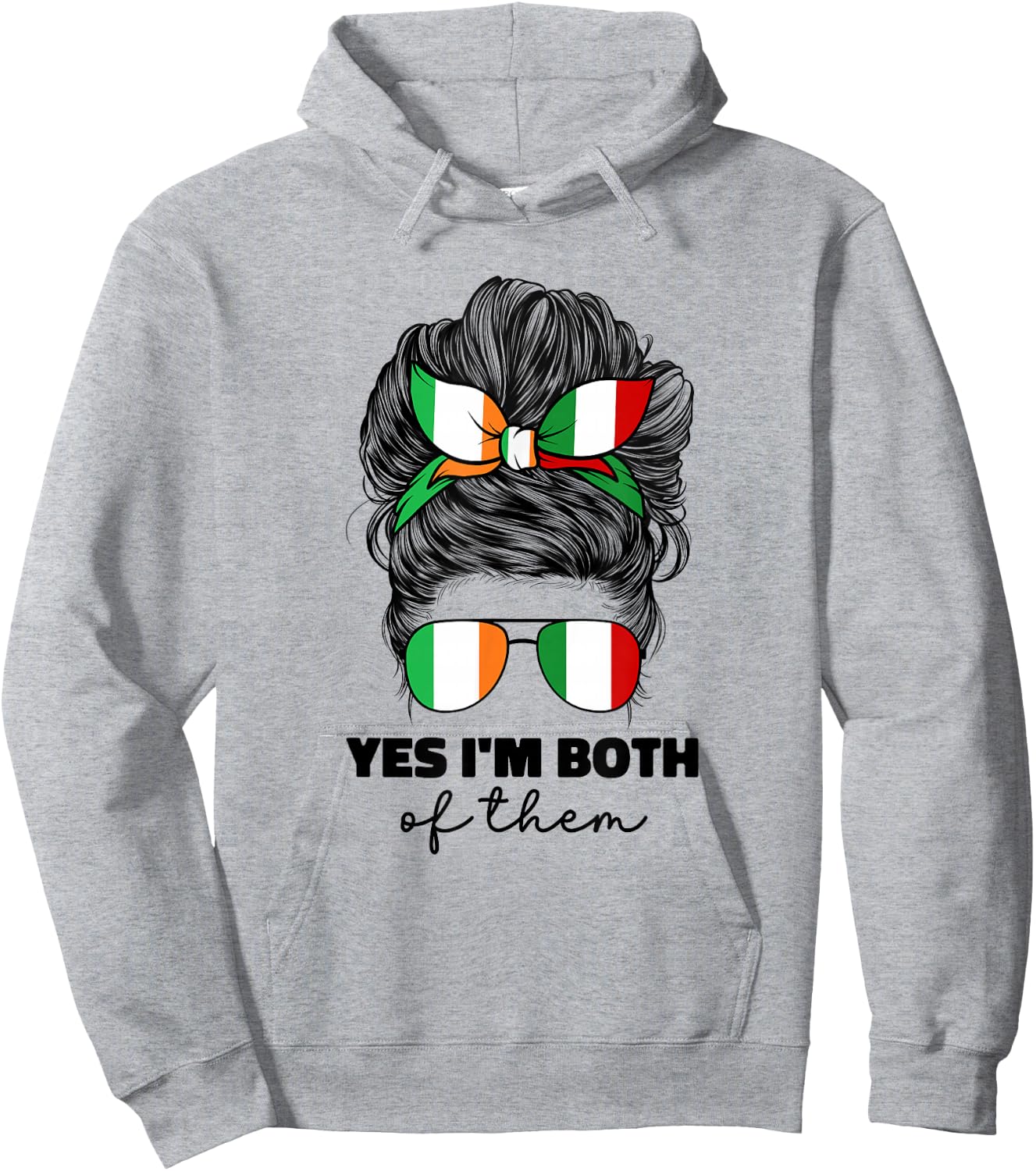 Half Italian and Irish Ireland Italy Flag Girl Mix Hoodie - Hoodie | Ash